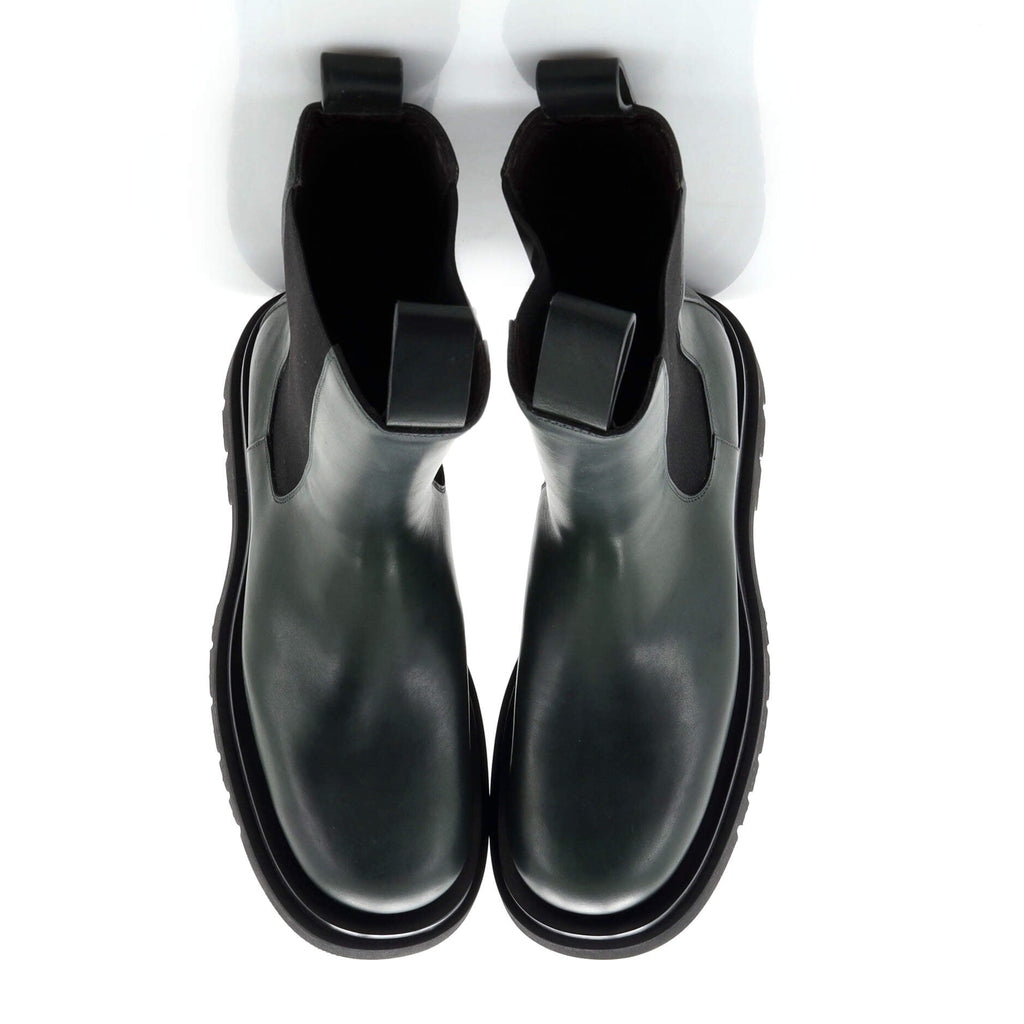 Women's Lug Heeled Chelsea Boots Leather
