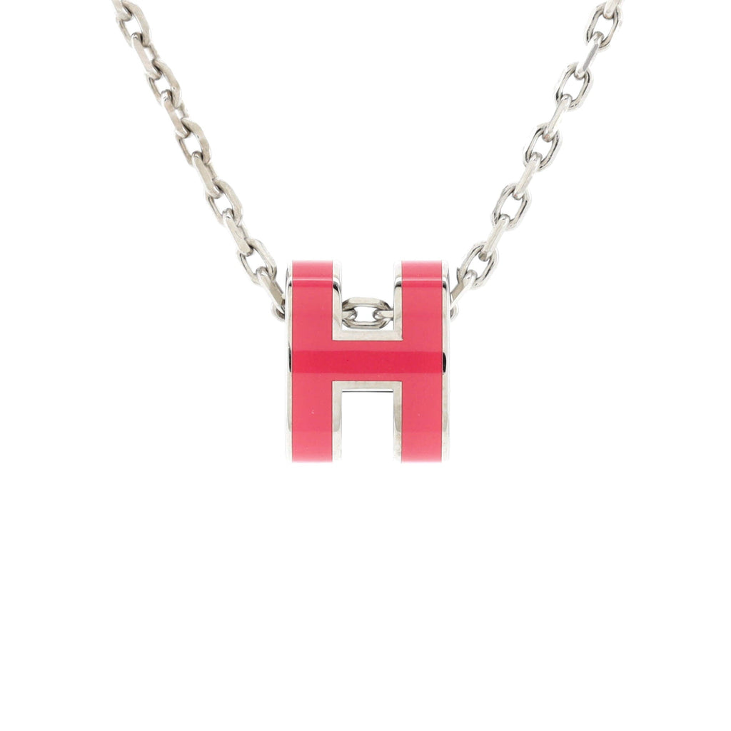 Pop H Pendant Chain Necklace Metal and Enamel Mini