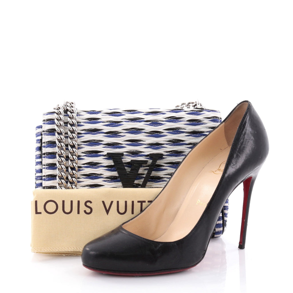 Chain Louise Smoke Clutch Quilted Leather
