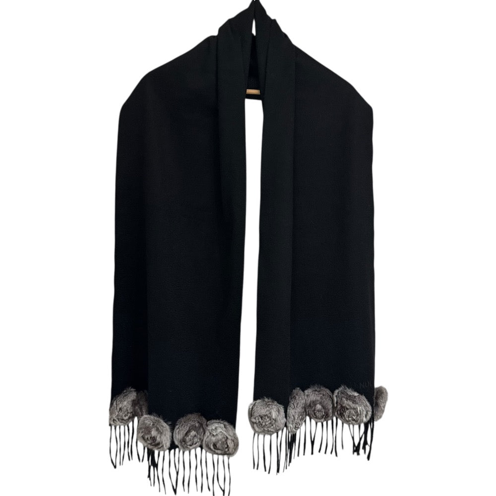 Fendi 100% Cashmere Fur Corsage Scarf