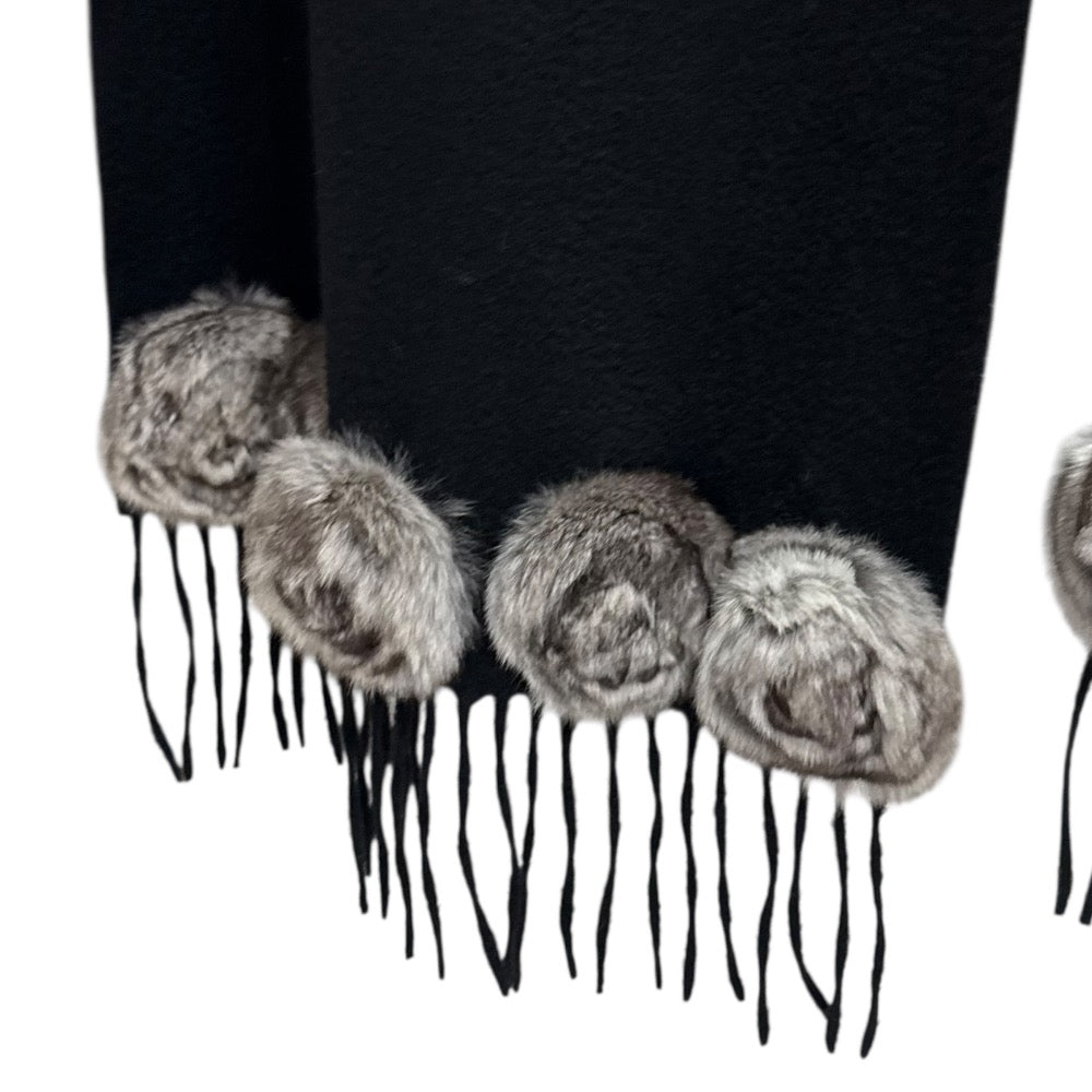 Fendi 100% Cashmere Fur Corsage Scarf