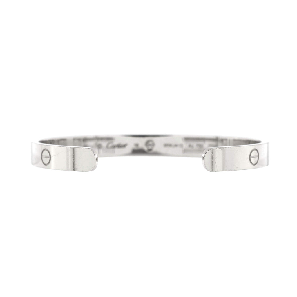 Love 1 Diamond Cuff Bracelet 18K White Gold with Diamond