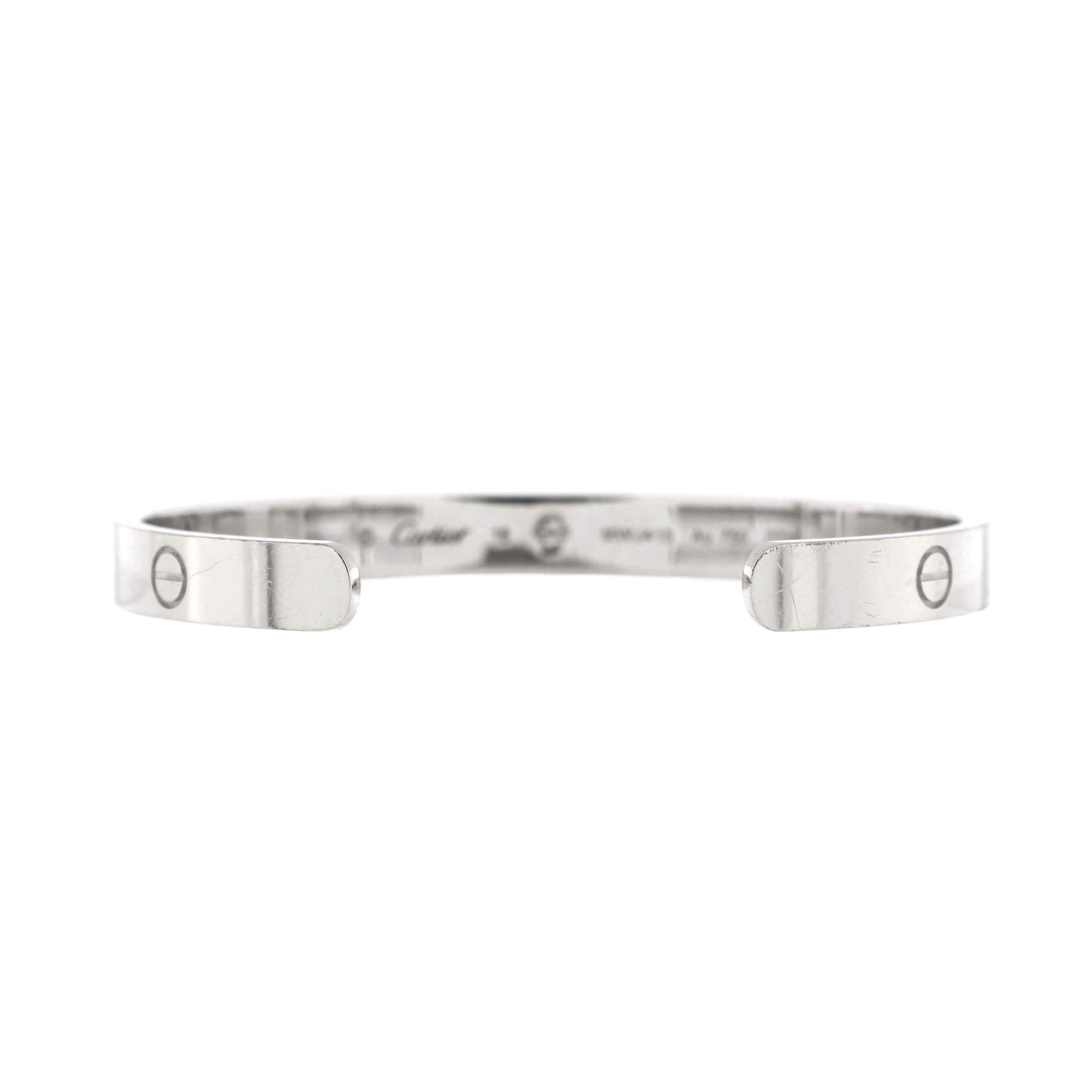 Love 1 Diamond Cuff Bracelet 18K White Gold with Diamond