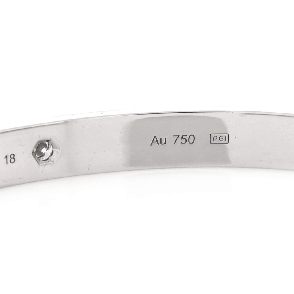 Love 1 Diamond Cuff Bracelet 18K White Gold with Diamond
