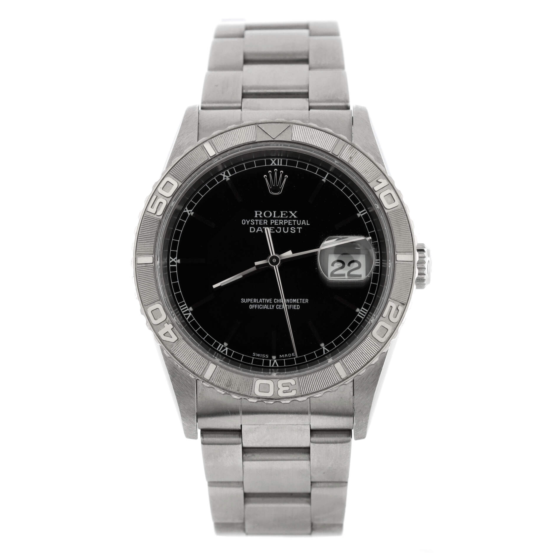 Oyster Perpetual Datejust Turn-O-Graph Automatic Watch Stainless Steel and White Gold 36