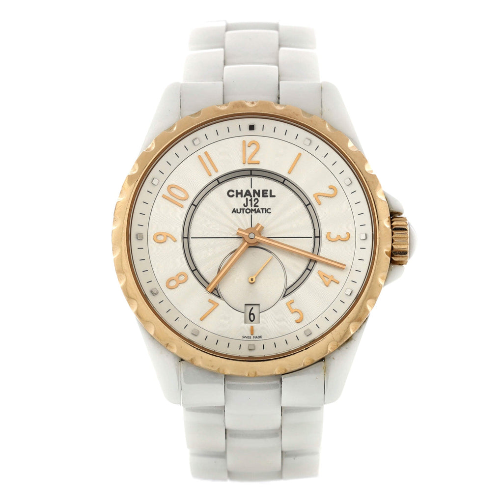J12-365 Automatic Watch Ceramic with Beige Gold Bezel 36