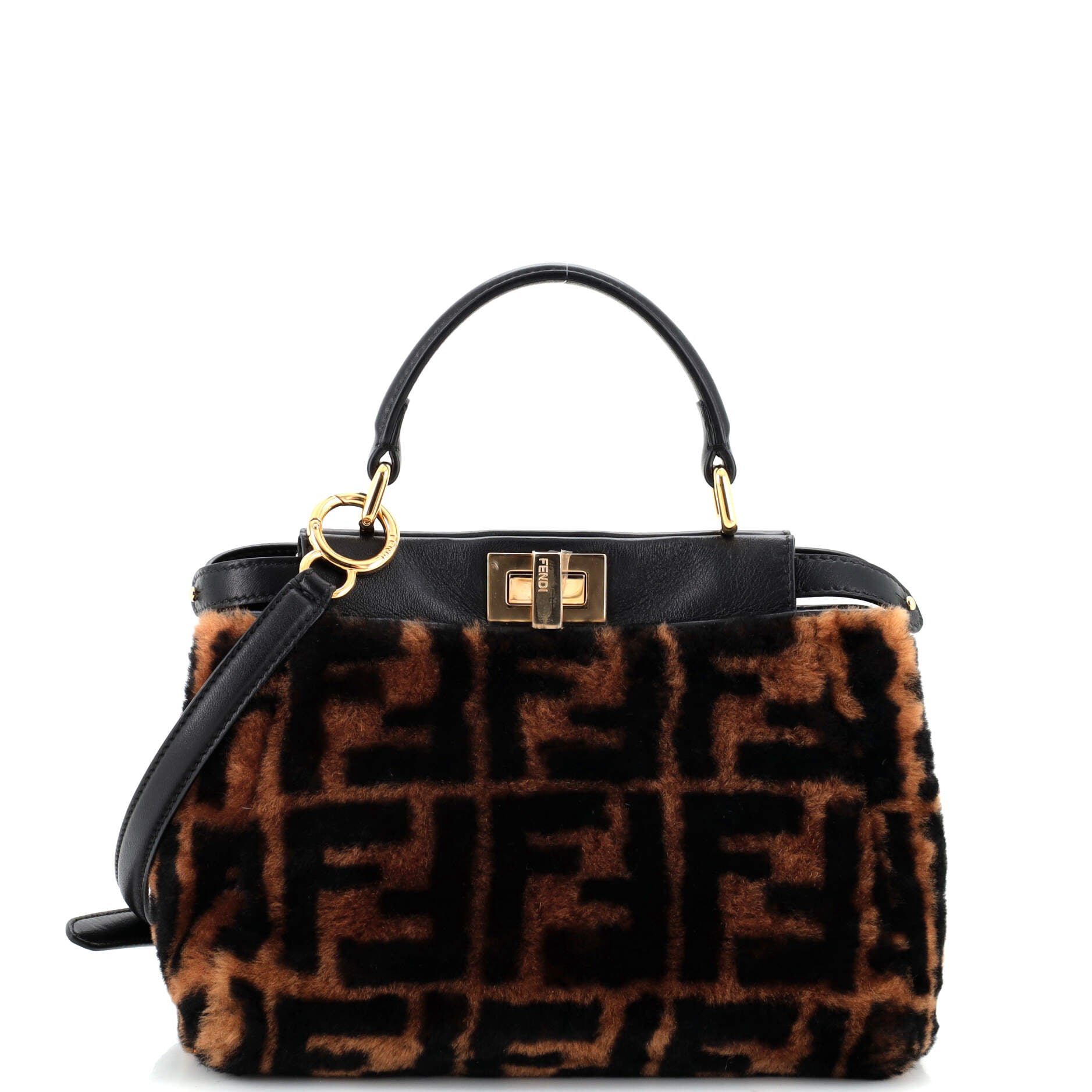 Peekaboo Bag Zucca Shearling Mini