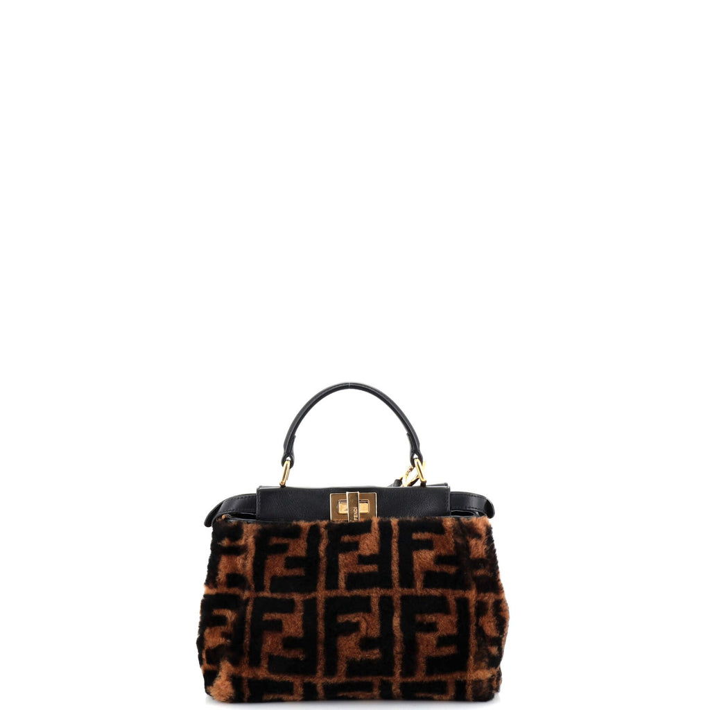 Peekaboo Bag Zucca Shearling Mini