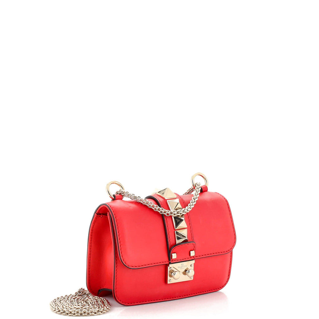 Glam Lock Shoulder Bag Leather Mini