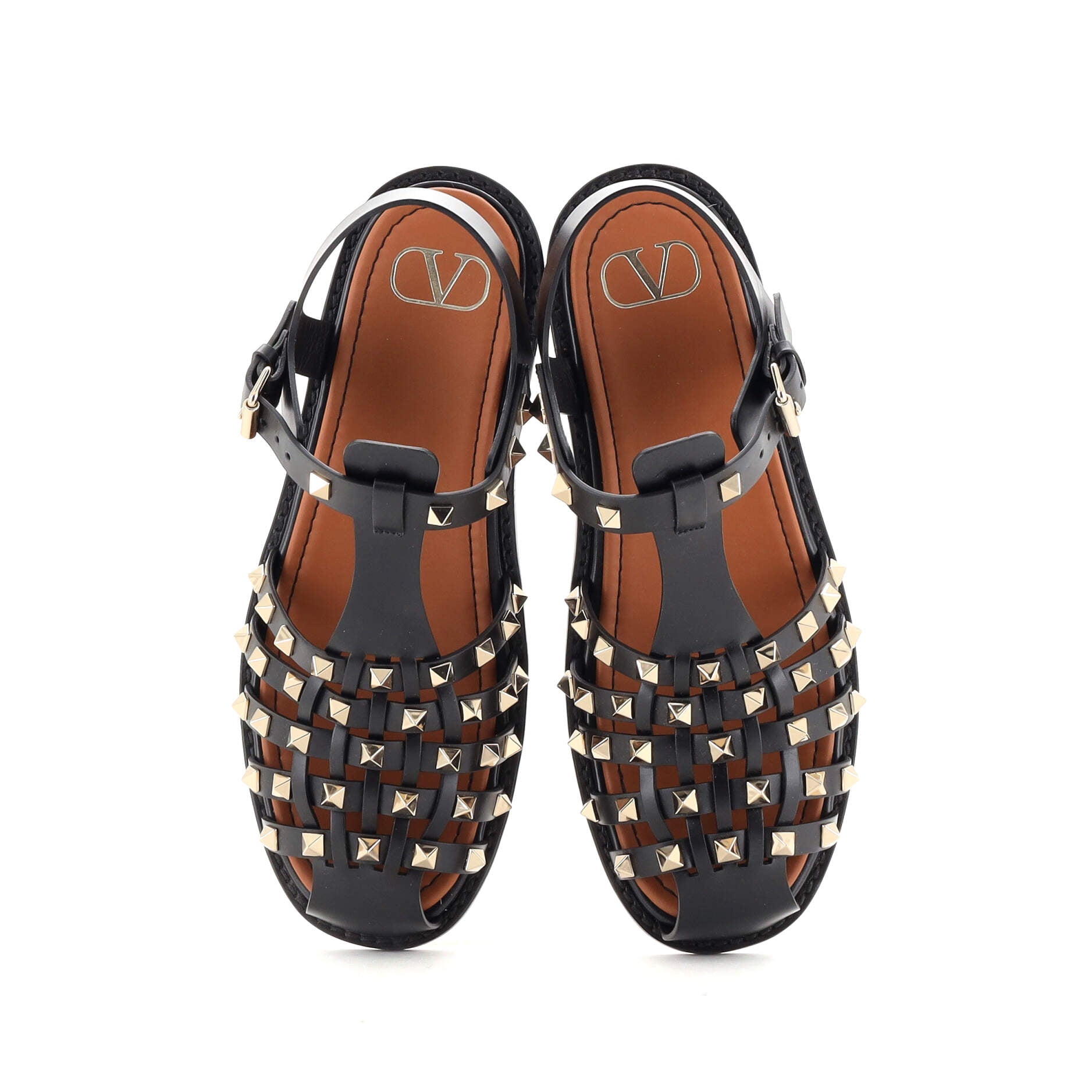 Women's Rockstud Fisherman Flat Sandals Leather