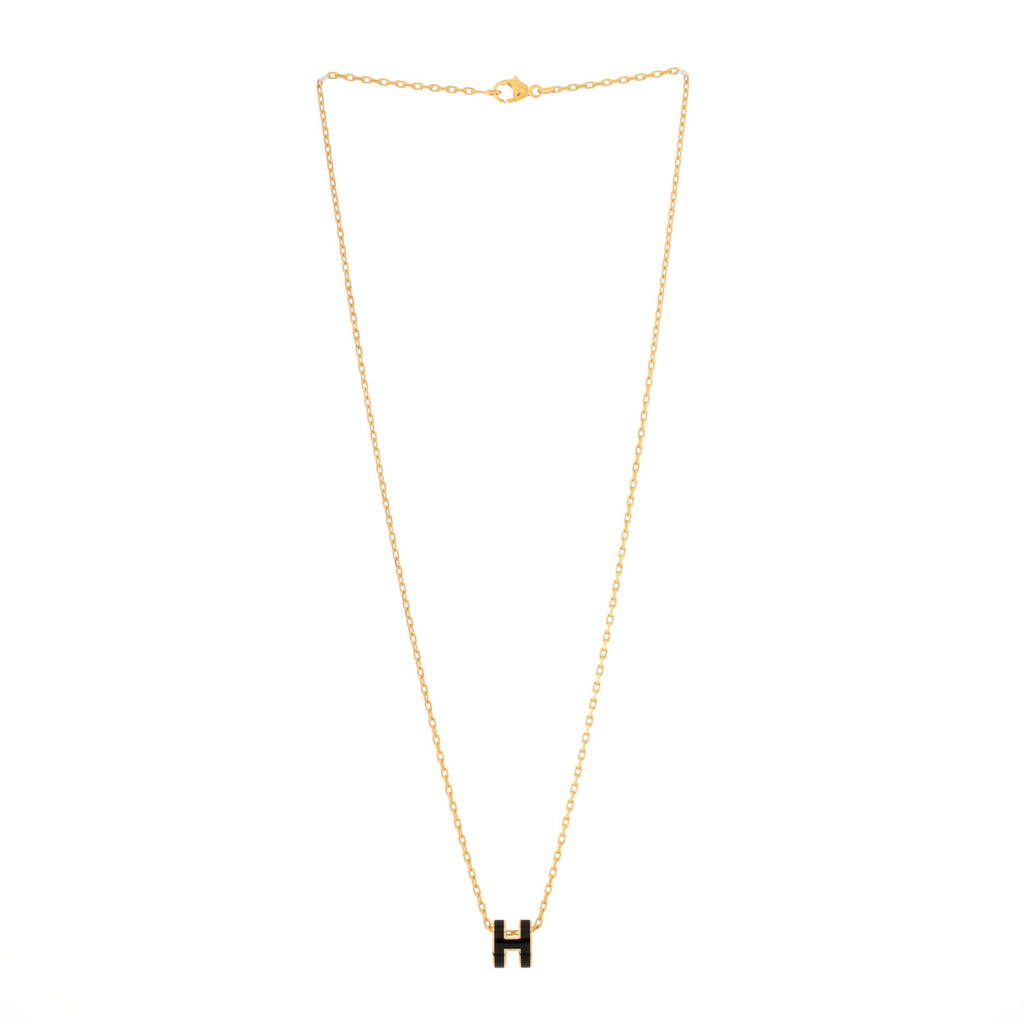 Pop H Pendant Chain Necklace Metal and Enamel Mini
