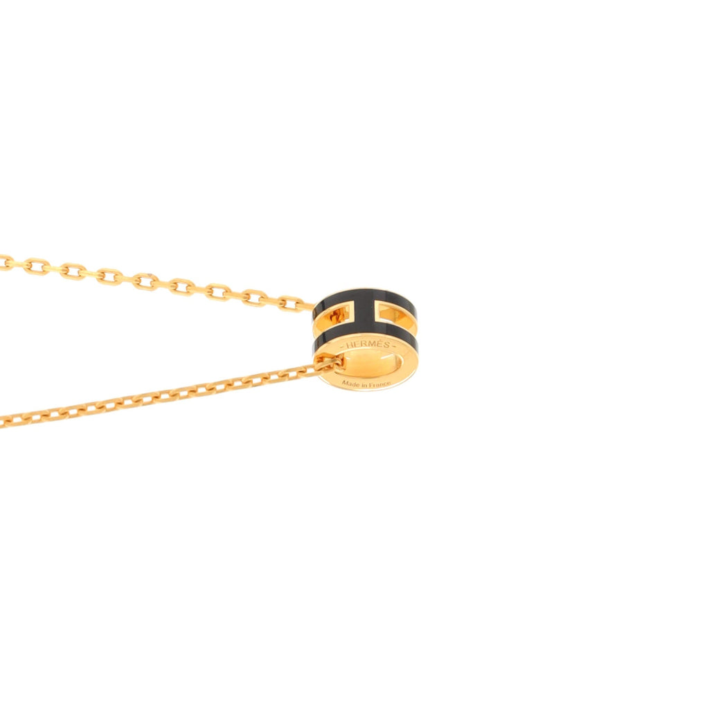 Pop H Pendant Chain Necklace Metal and Enamel Mini