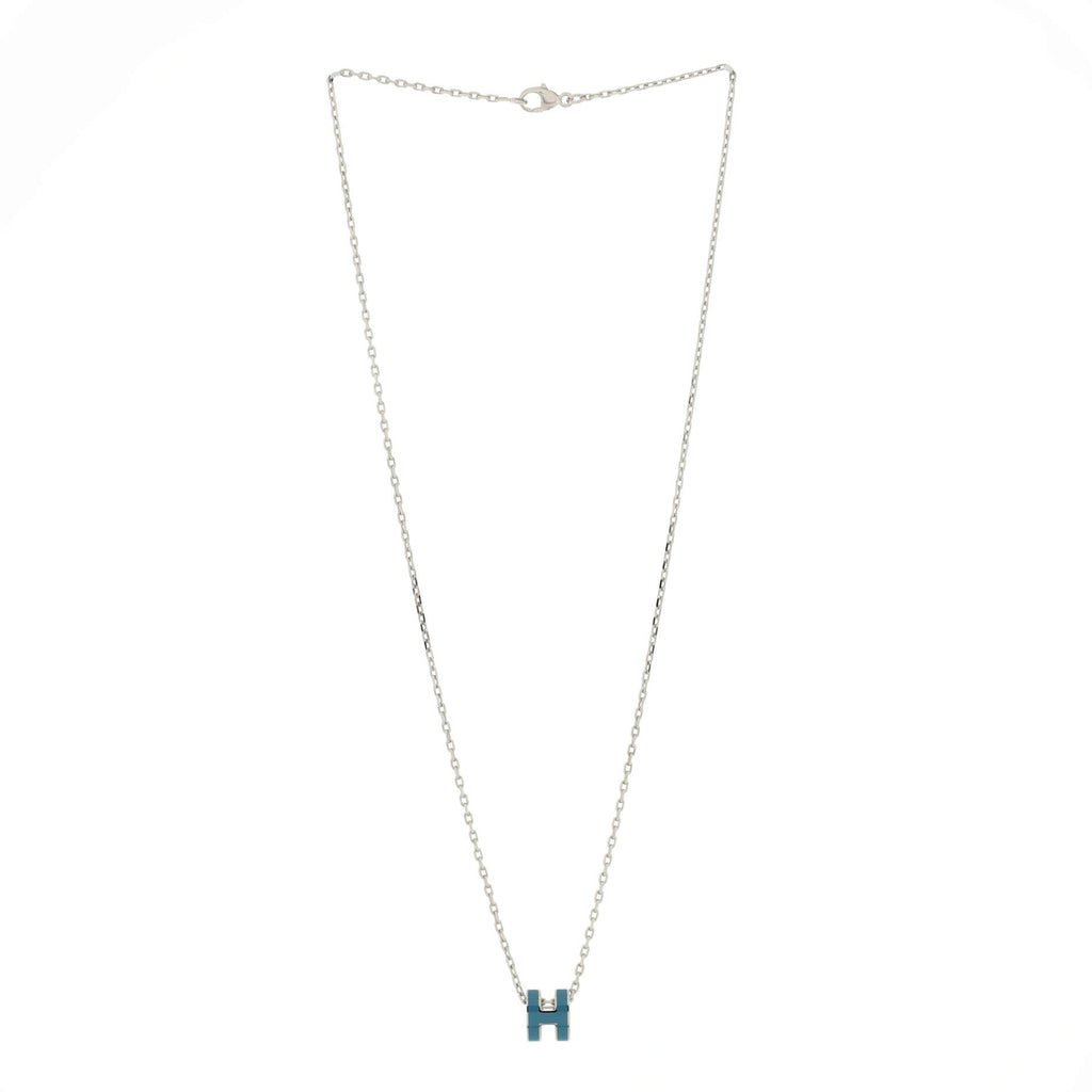 Pop H Pendant Chain Necklace Metal and Enamel Mini