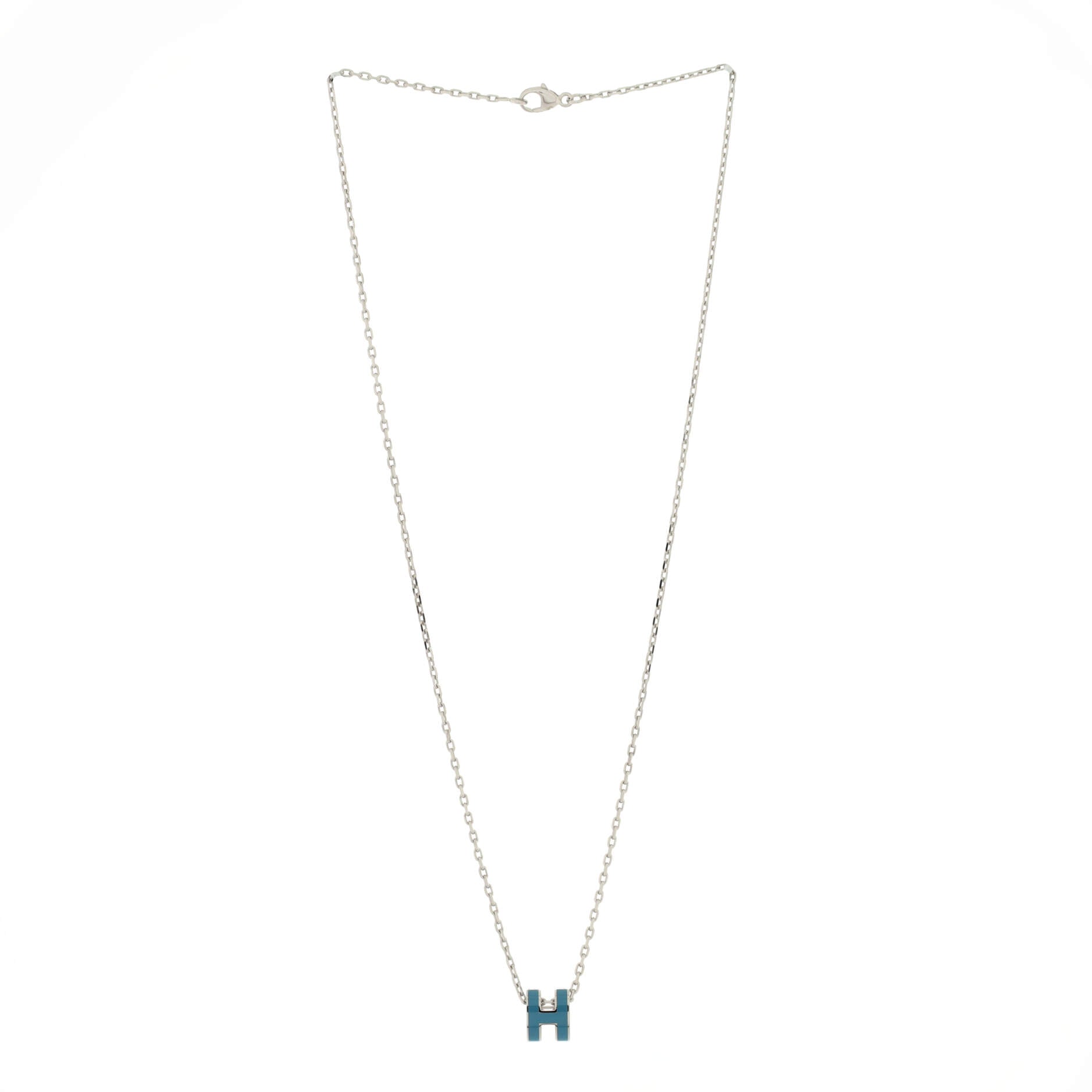 Pop H Pendant Chain Necklace Metal and Enamel Mini