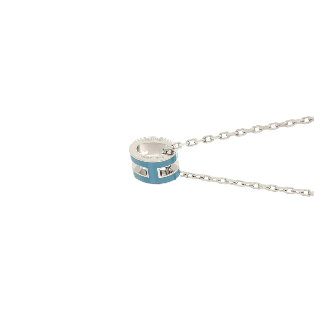 Pop H Pendant Chain Necklace Metal and Enamel Mini
