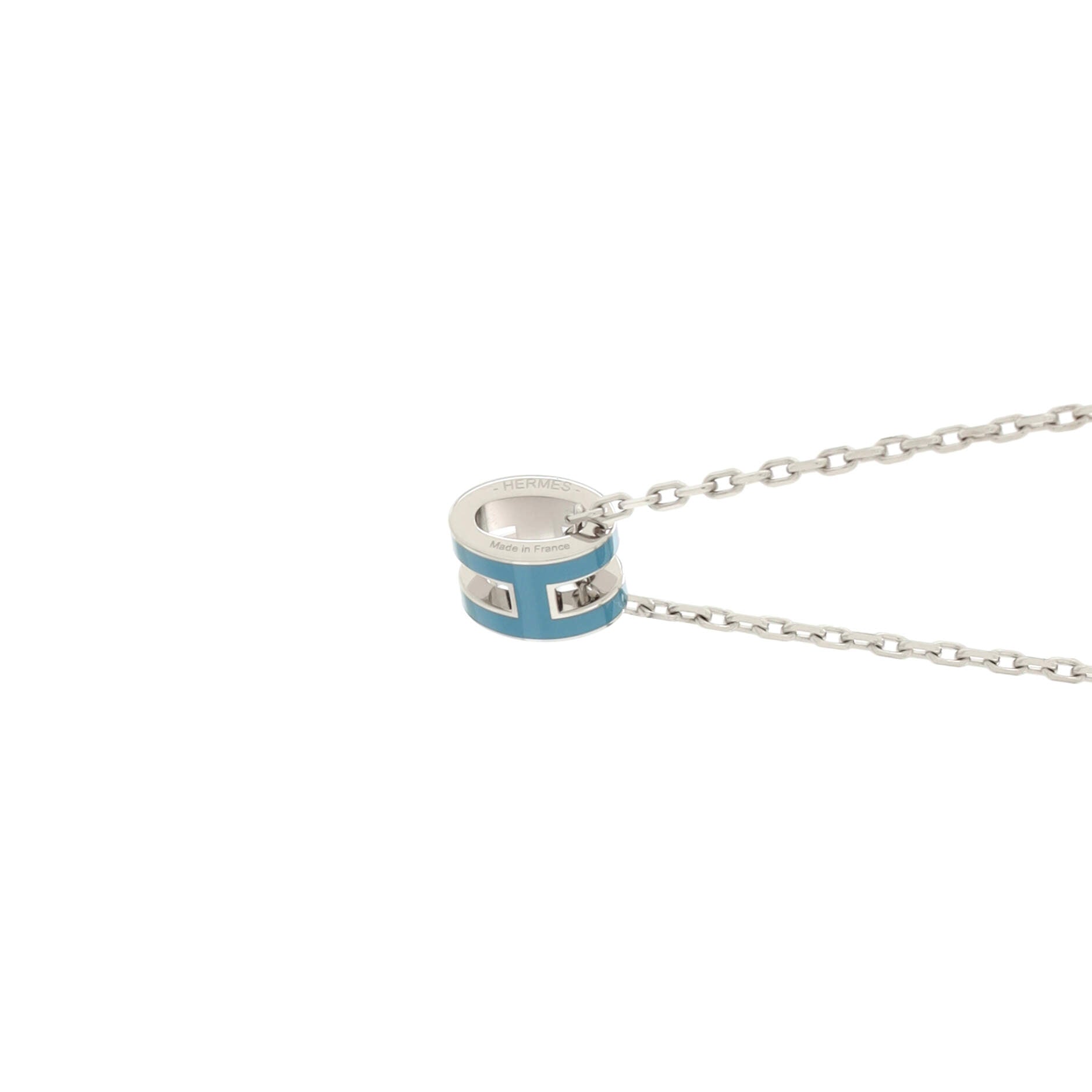 Pop H Pendant Chain Necklace Metal and Enamel Mini