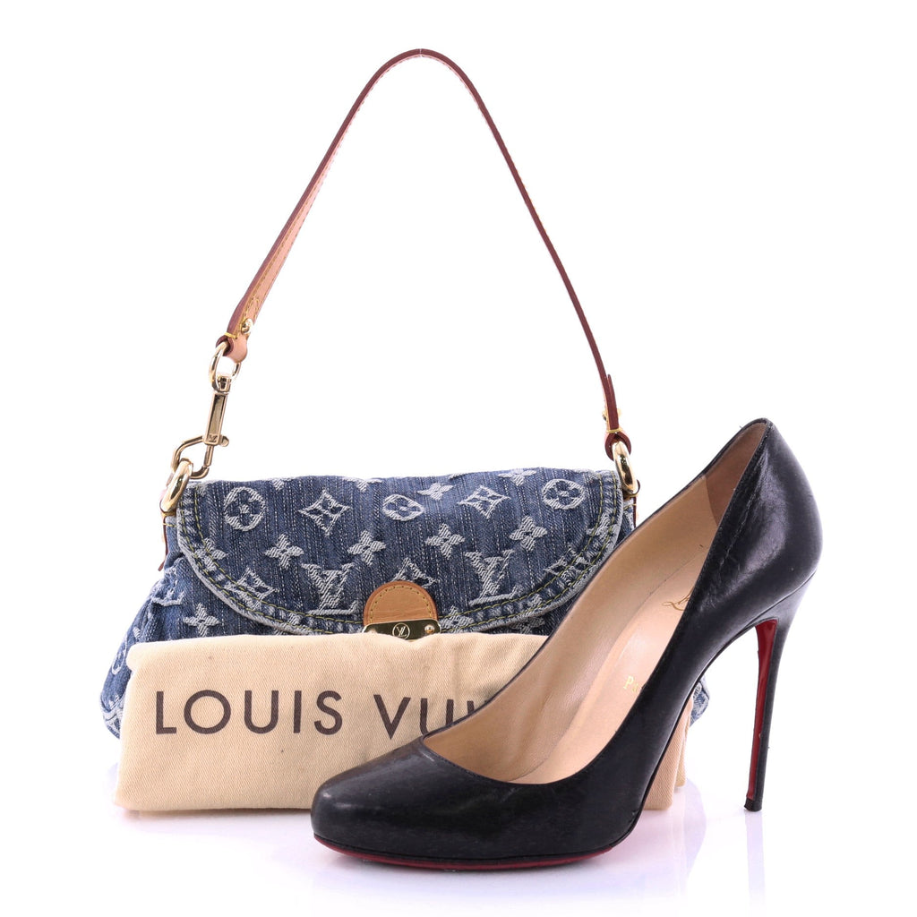 Pleaty Handbag Denim Mini