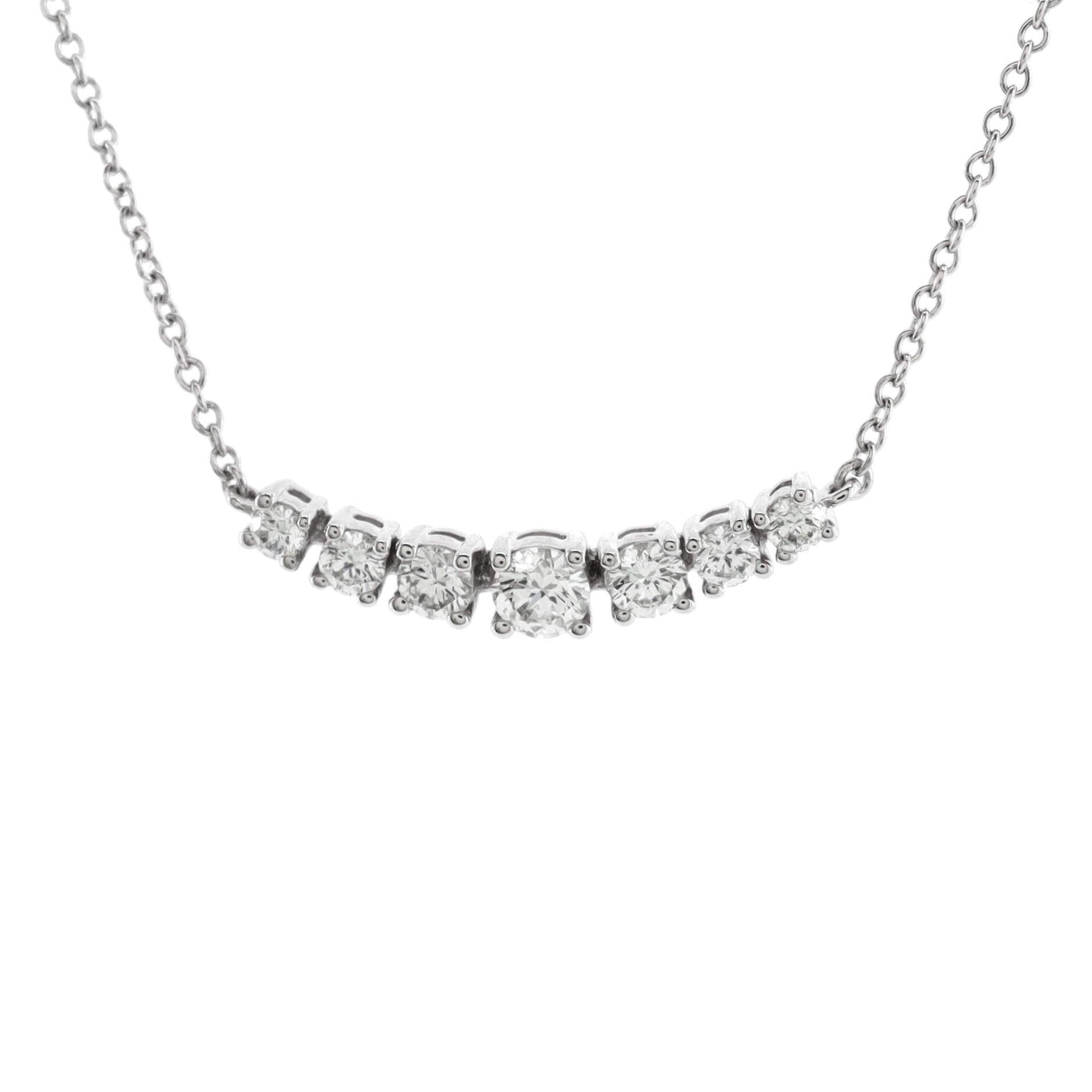 East-West Pendant Necklace Platinum with Diamonds 0.37CT