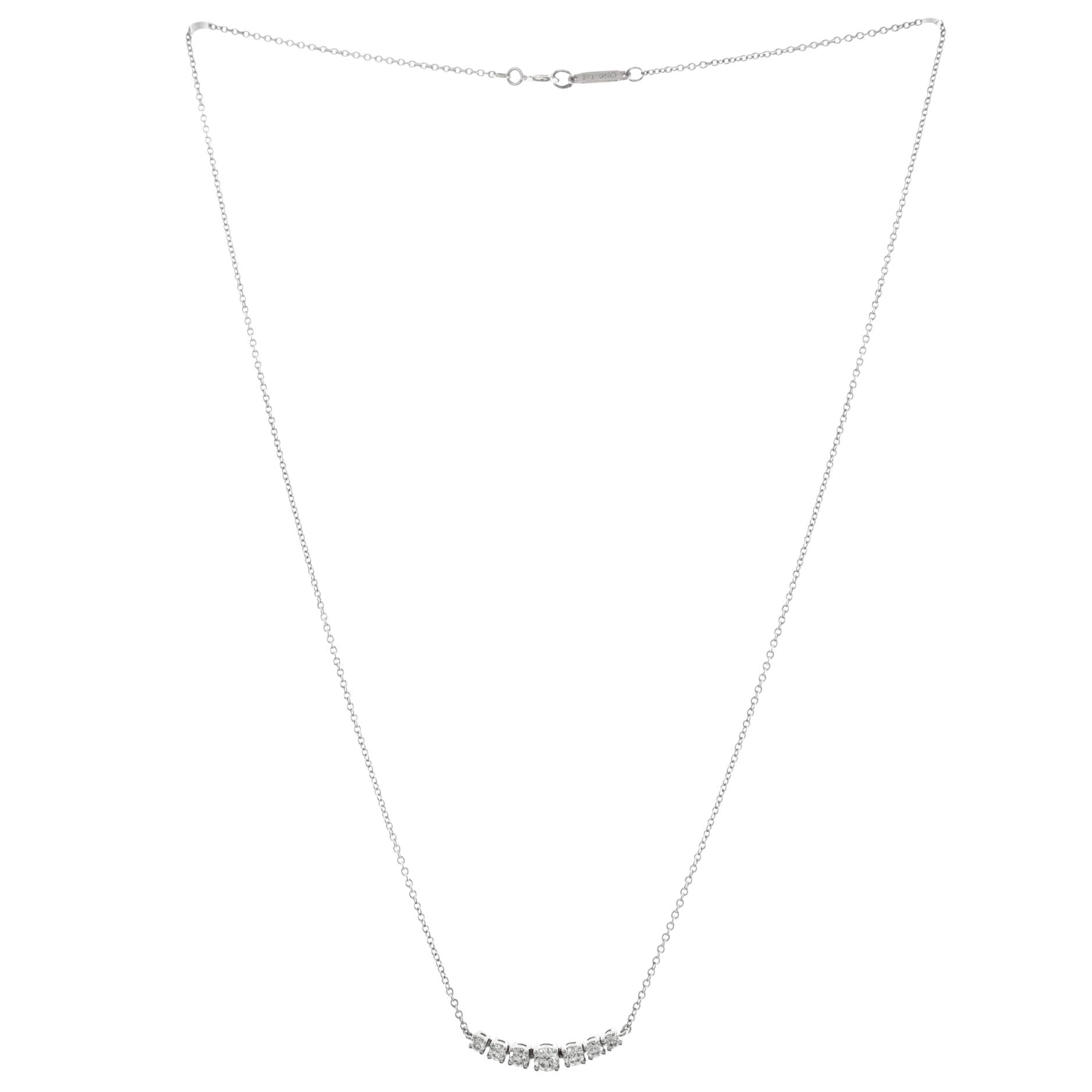 East-West Pendant Necklace Platinum with Diamonds 0.37CT