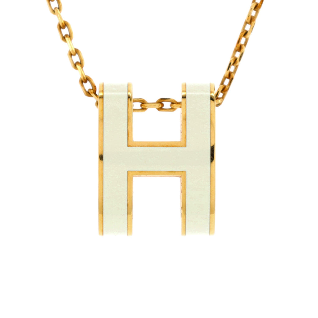 Pop H Pendant Chain Necklace Metal and Enamel