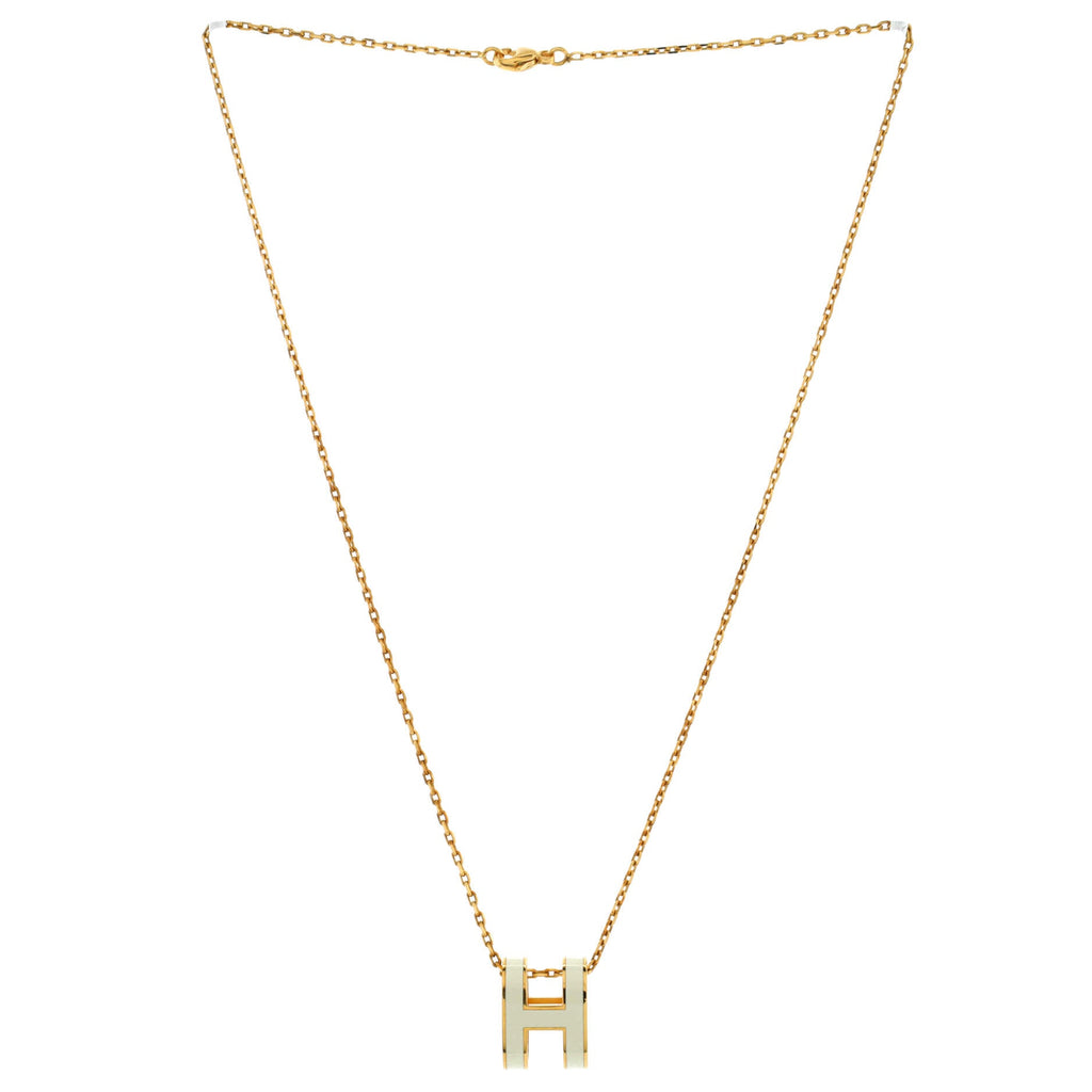 Pop H Pendant Chain Necklace Metal and Enamel