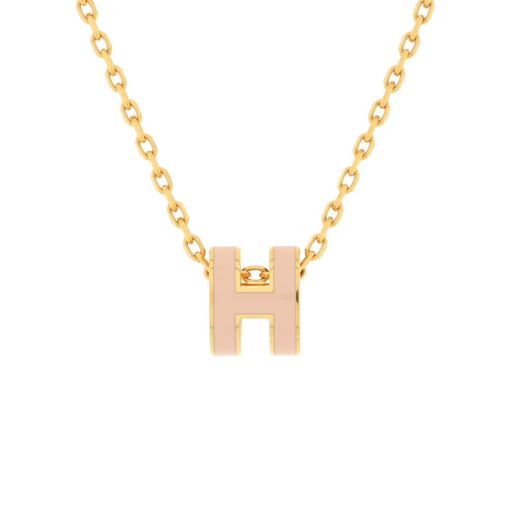 Pop H Pendant Chain Necklace Metal and Enamel Mini