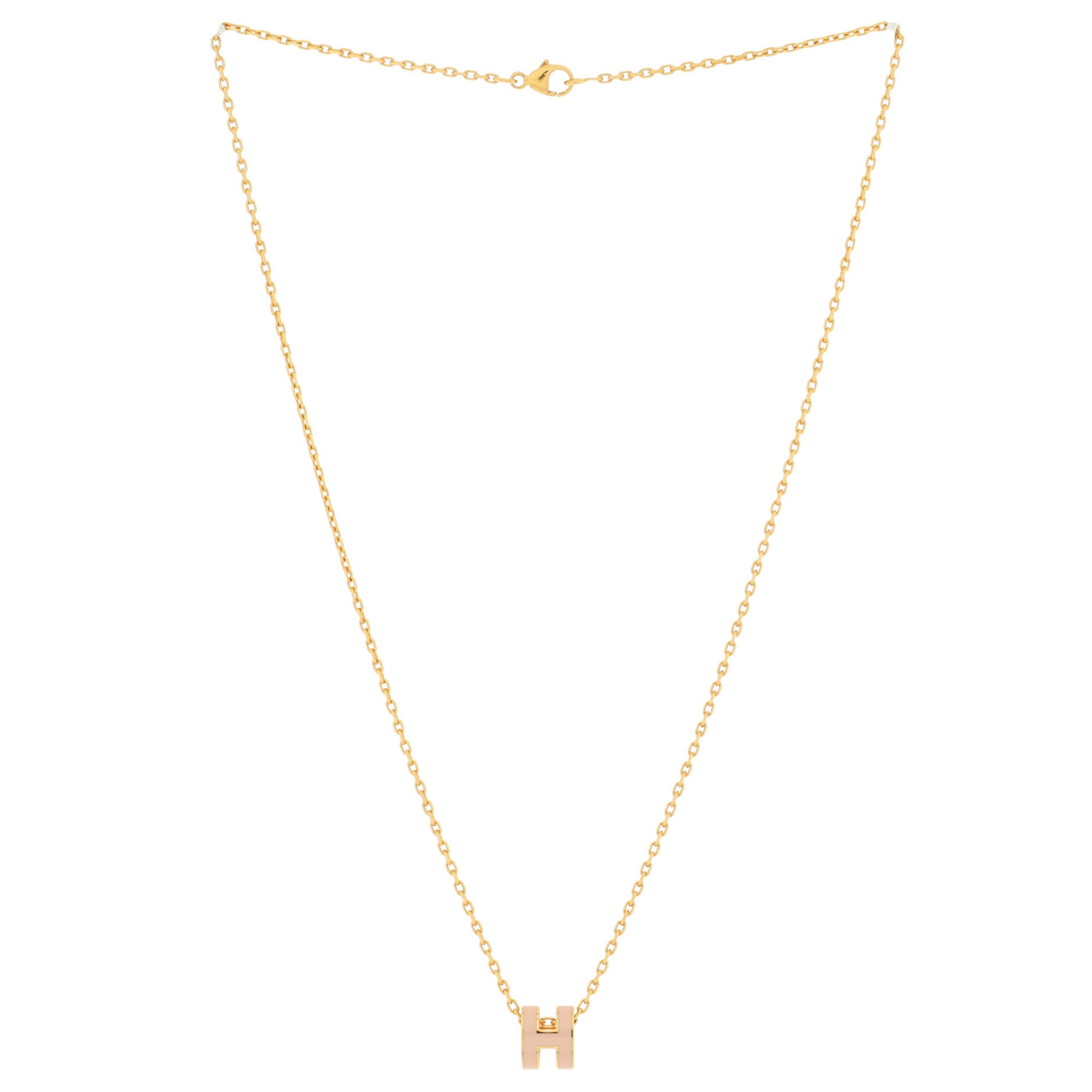 Pop H Pendant Chain Necklace Metal and Enamel Mini