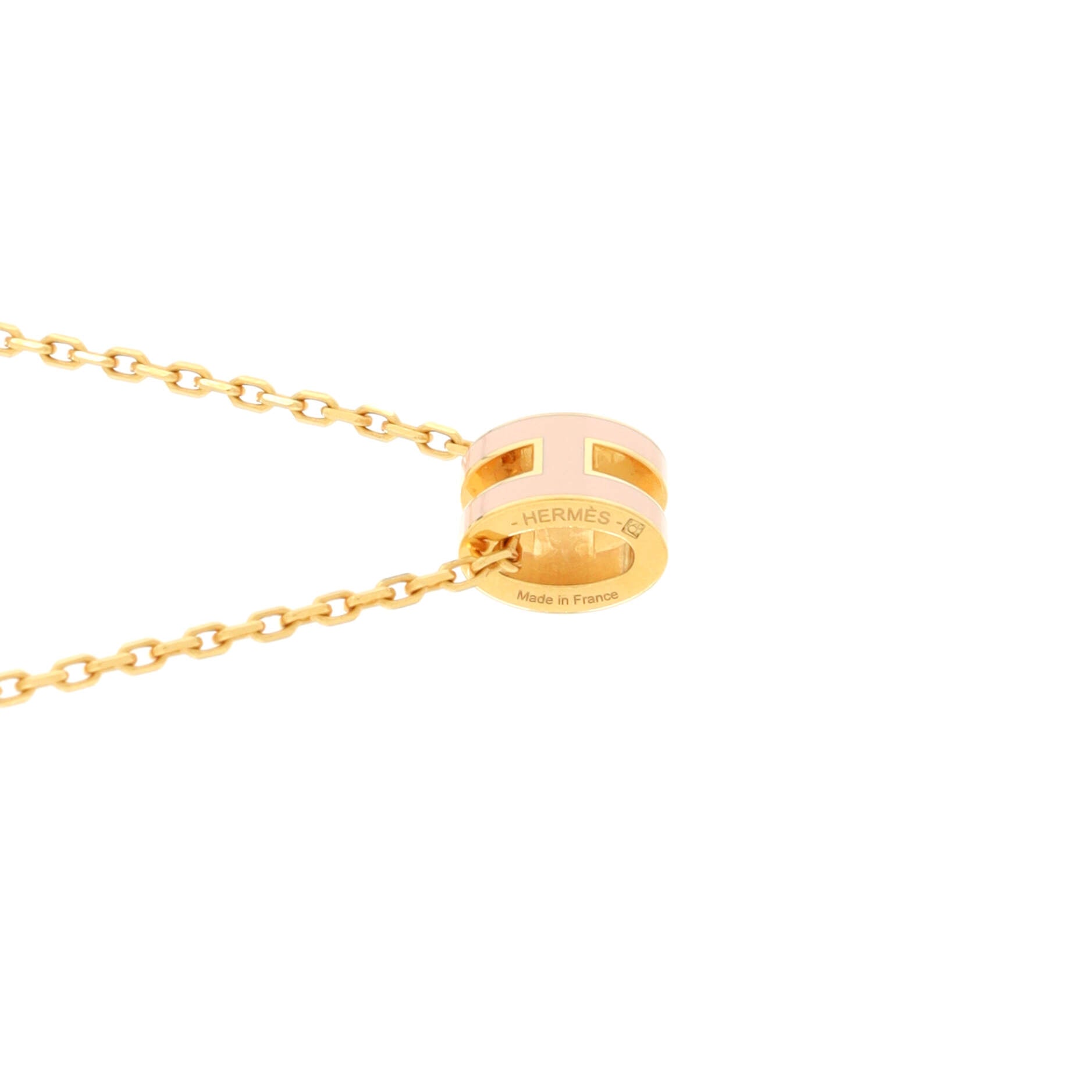 Pop H Pendant Chain Necklace Metal and Enamel Mini