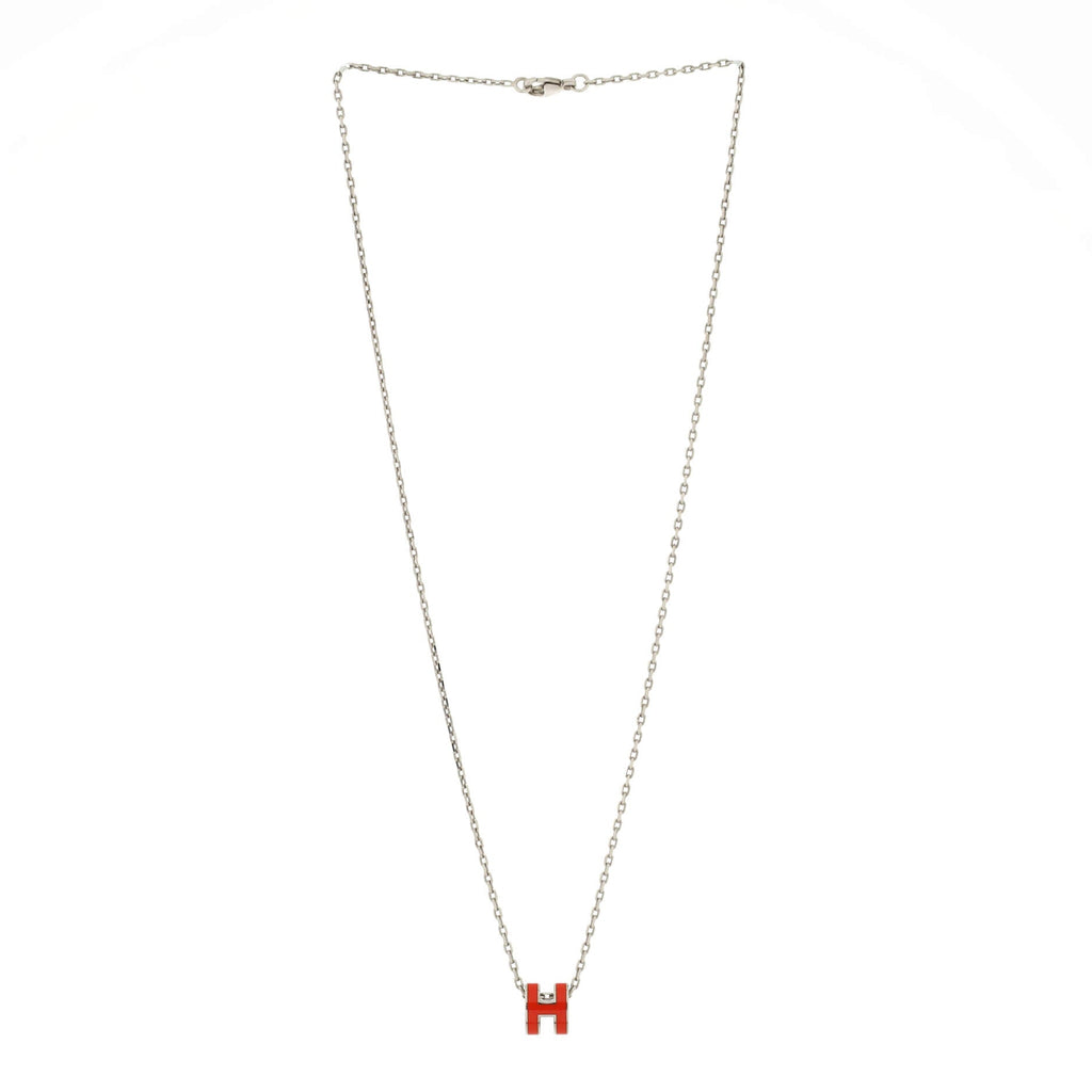 Pop H Pendant Chain Necklace Metal and Enamel Mini