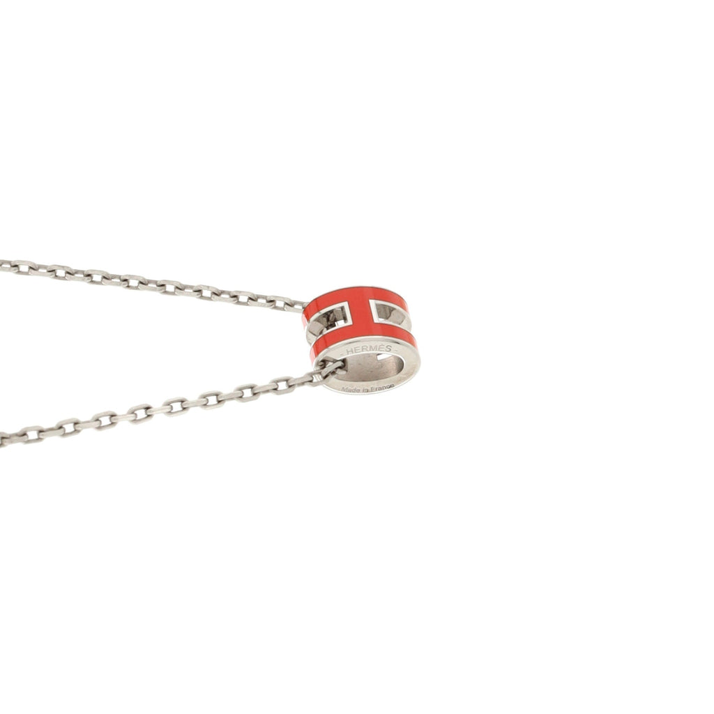 Pop H Pendant Chain Necklace Metal and Enamel Mini