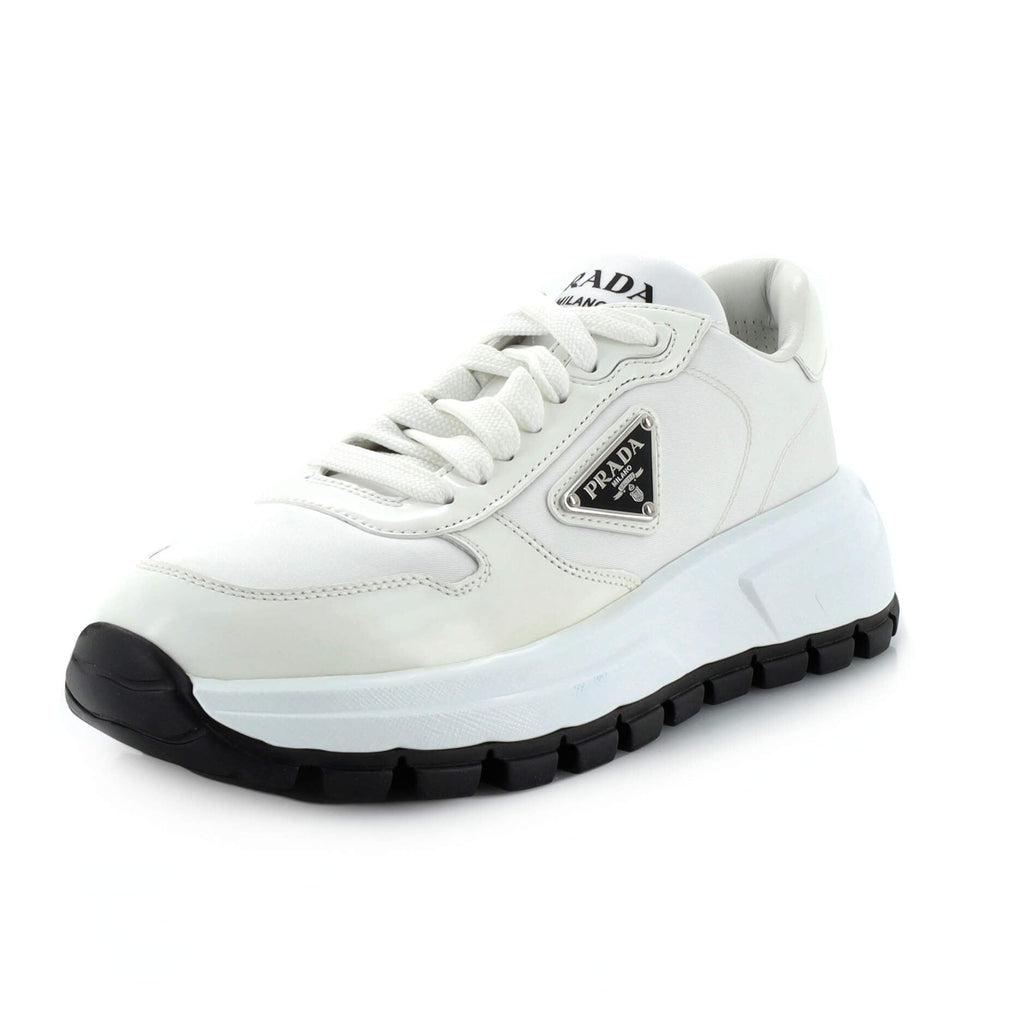 Women's Triangle Logo Sneakers Fabric and Leather