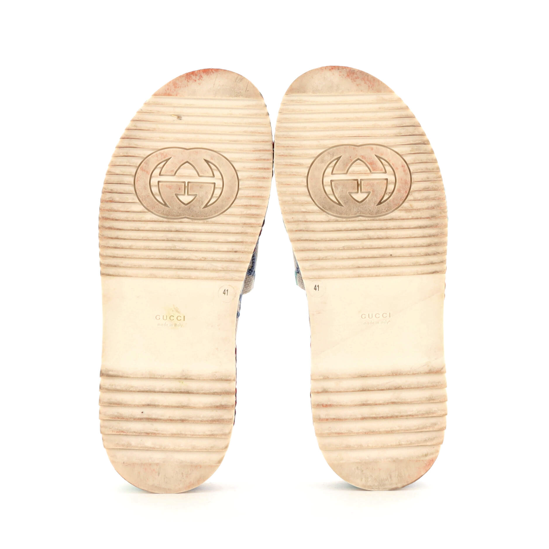 Women's Angelina Platform Slide Sandals Multicolor GG Linen