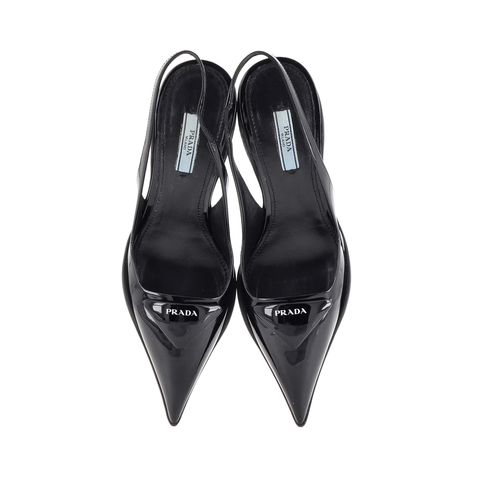 Women's Triangle Logo Slingback Pumps Patent