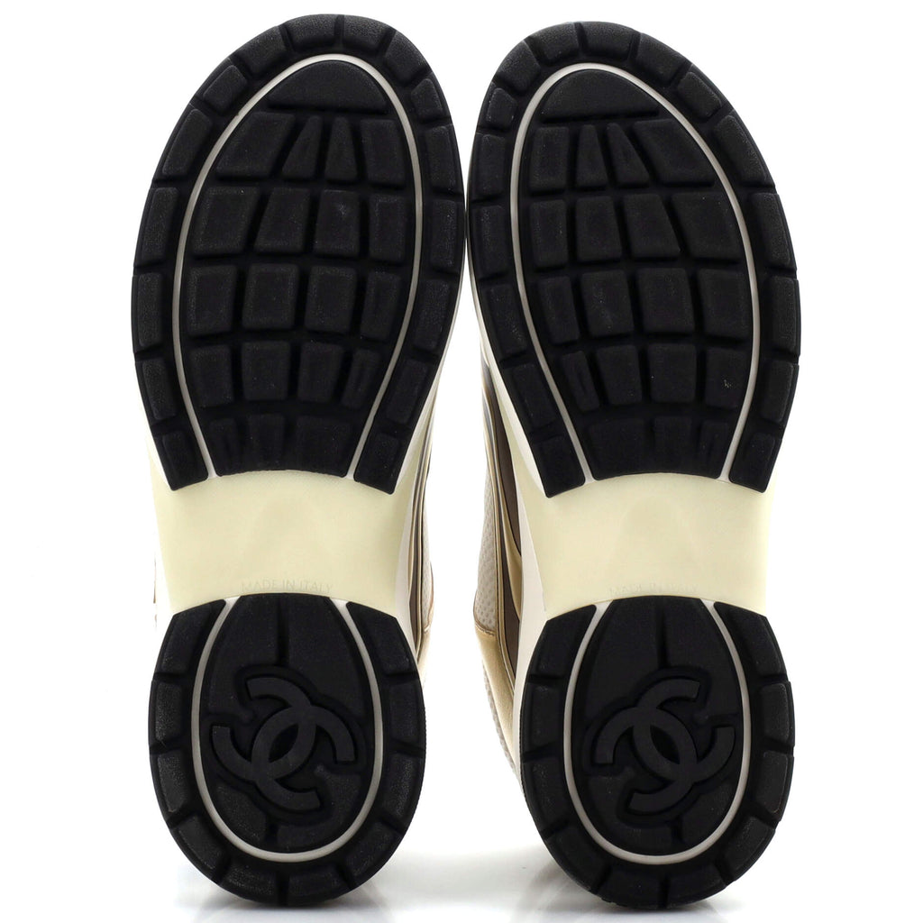 Women's CC Low-Top Sneakers Fabric and Laminated Leather