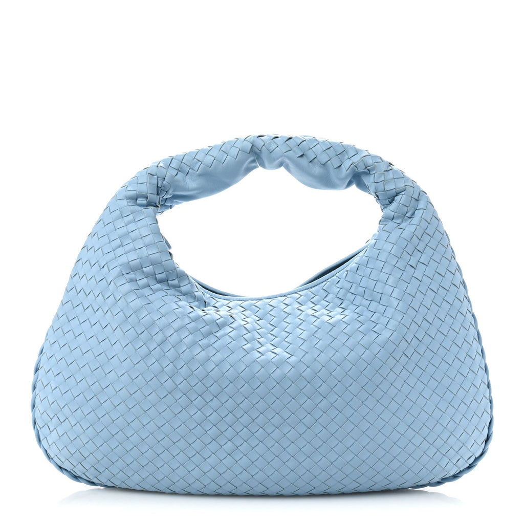 Nappa Intrecciato Large Veneta Hobo Light Blue