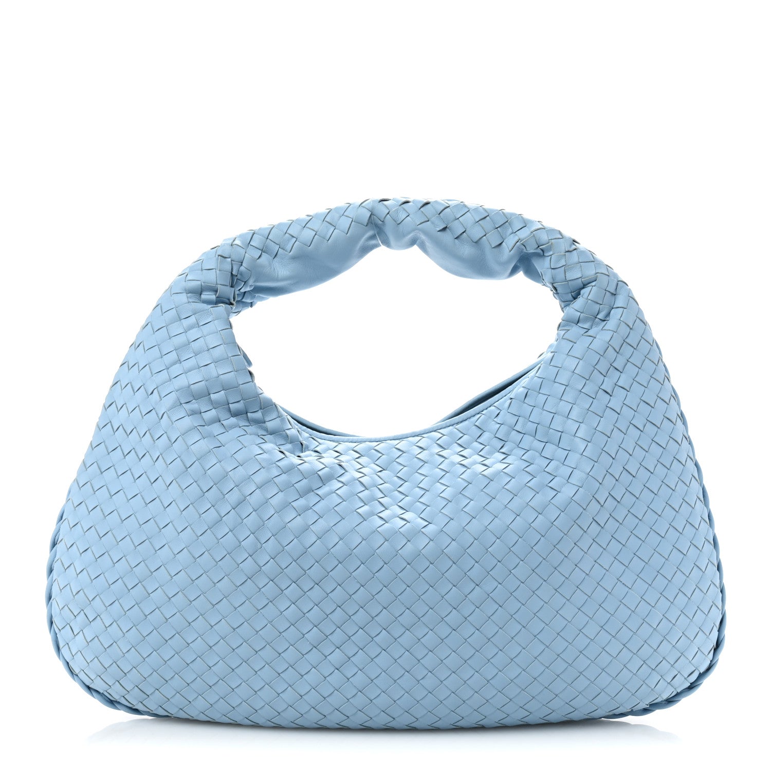 Nappa Intrecciato Large Veneta Hobo Light Blue