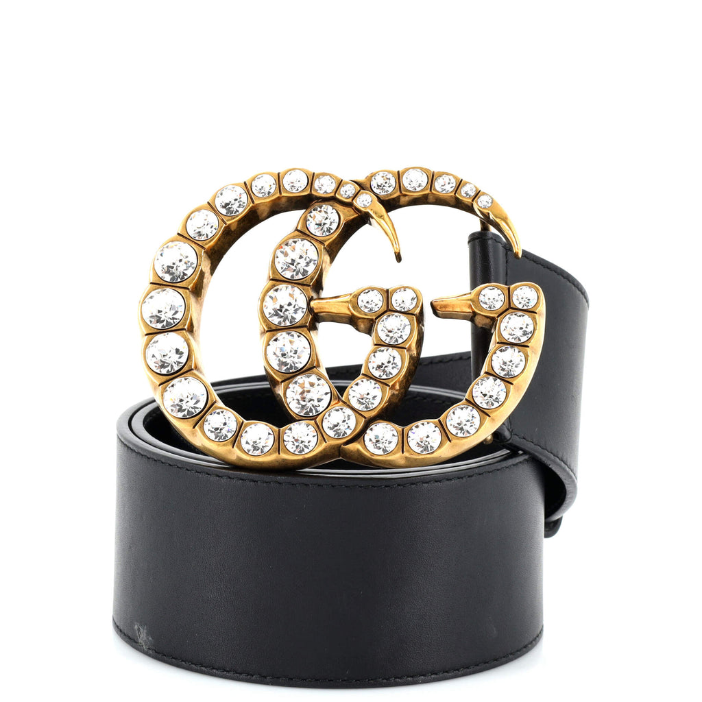 Crystal GG Marmont Belt Leather Extra Wide 85