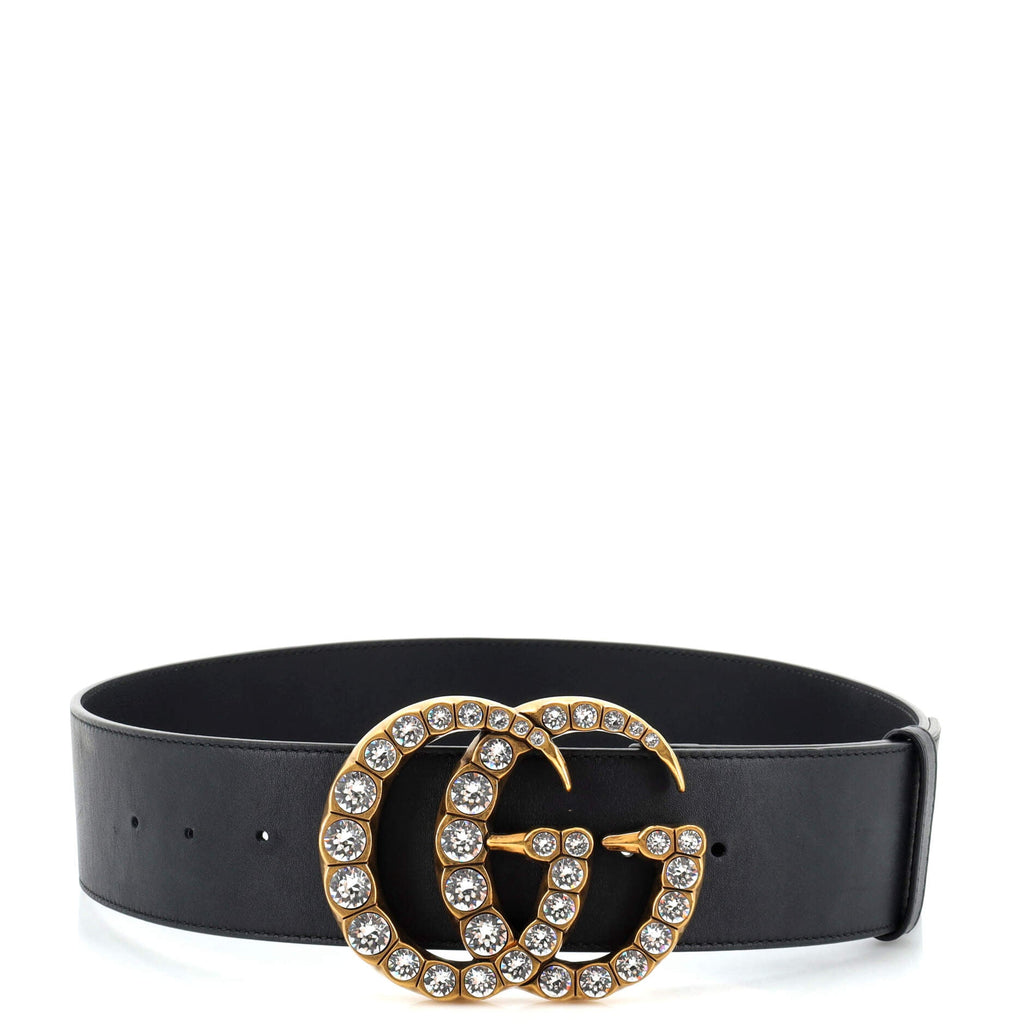 Crystal GG Marmont Belt Leather Extra Wide 85