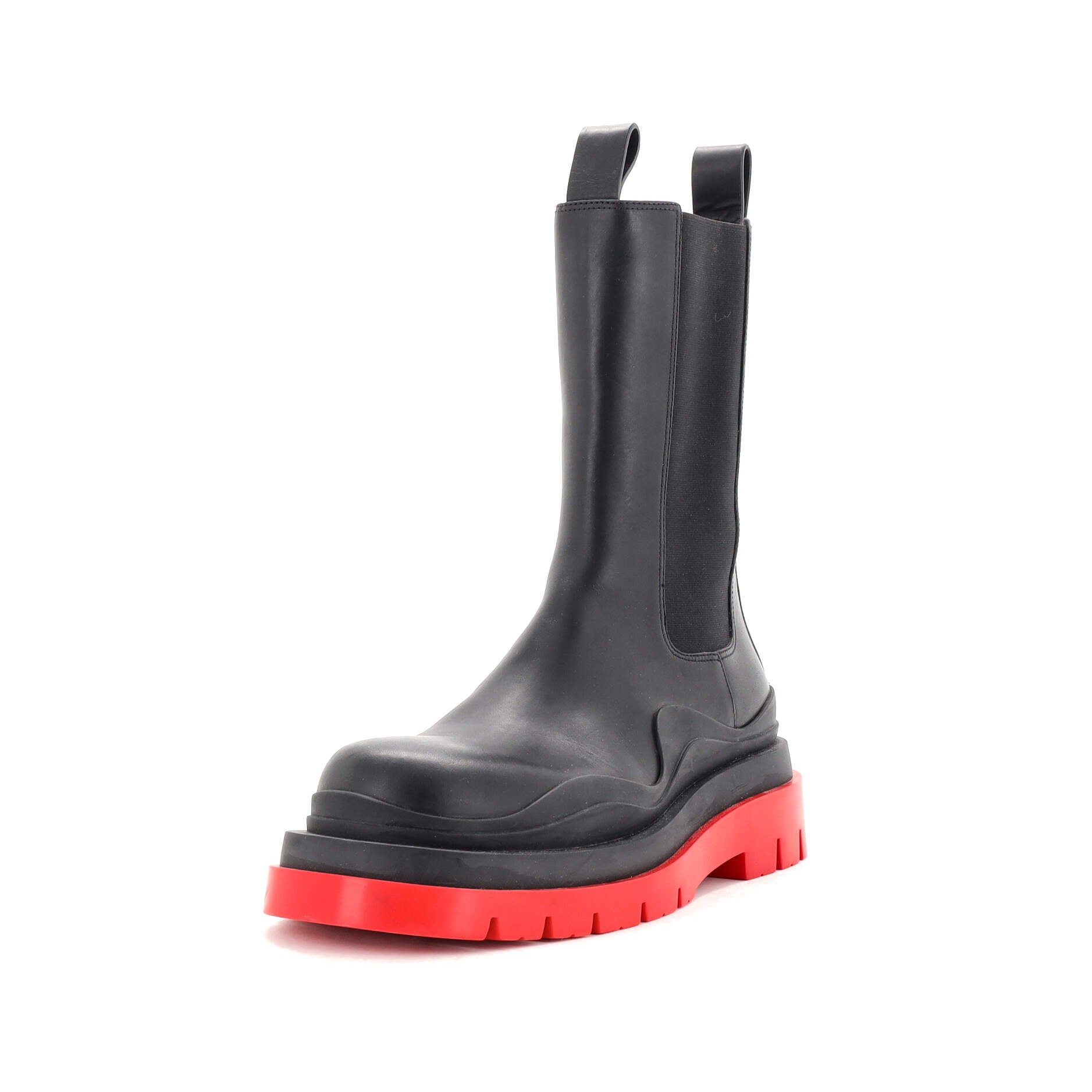 Women's Tire Chelsea Boots Leather and Rubber