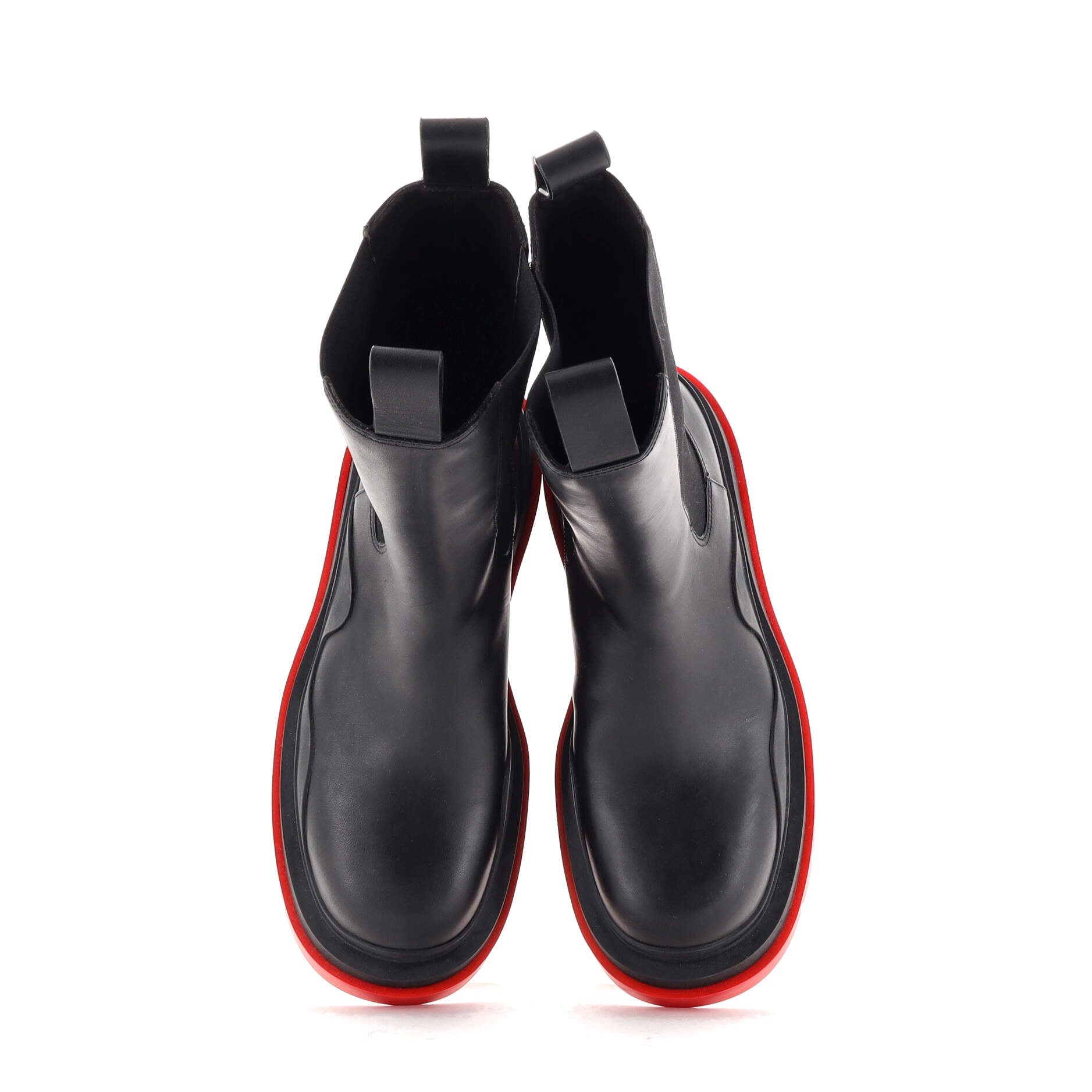 Women's Tire Chelsea Boots Leather and Rubber