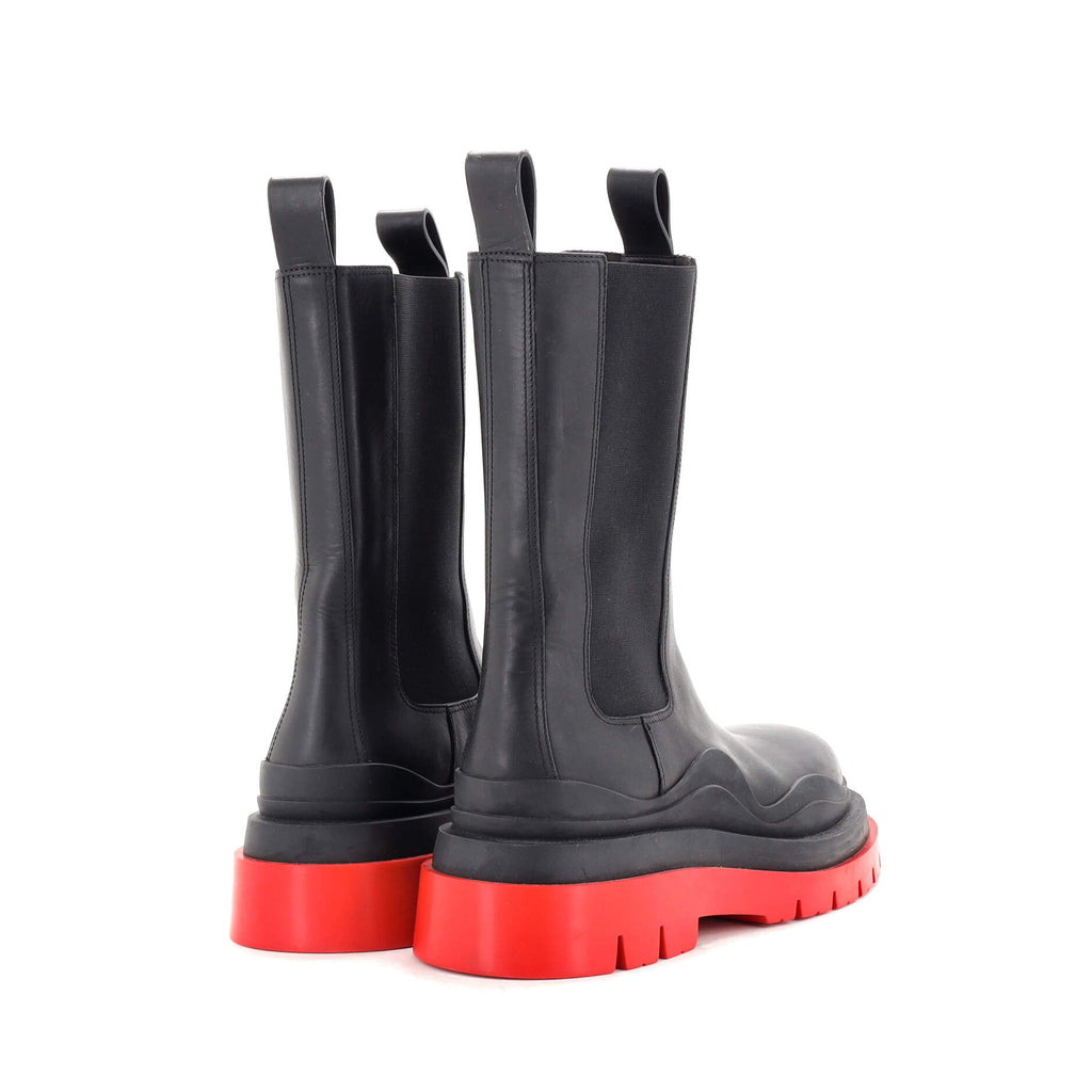 Women's Tire Chelsea Boots Leather and Rubber