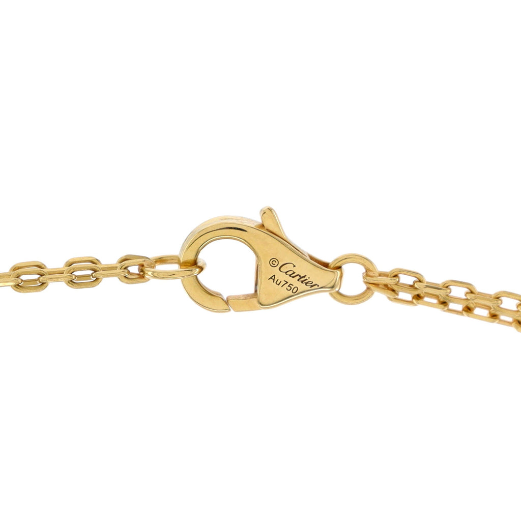 2 Diamonds Love Pendant Necklace 18K Yellow Gold and Diamonds