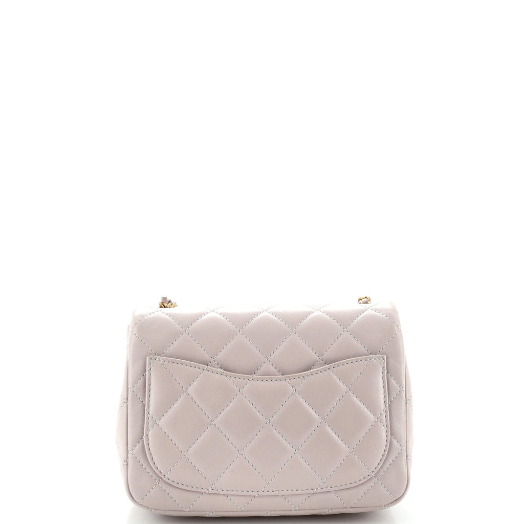 Pearl Crush Square Flap Bag Quilted Lambskin Mini