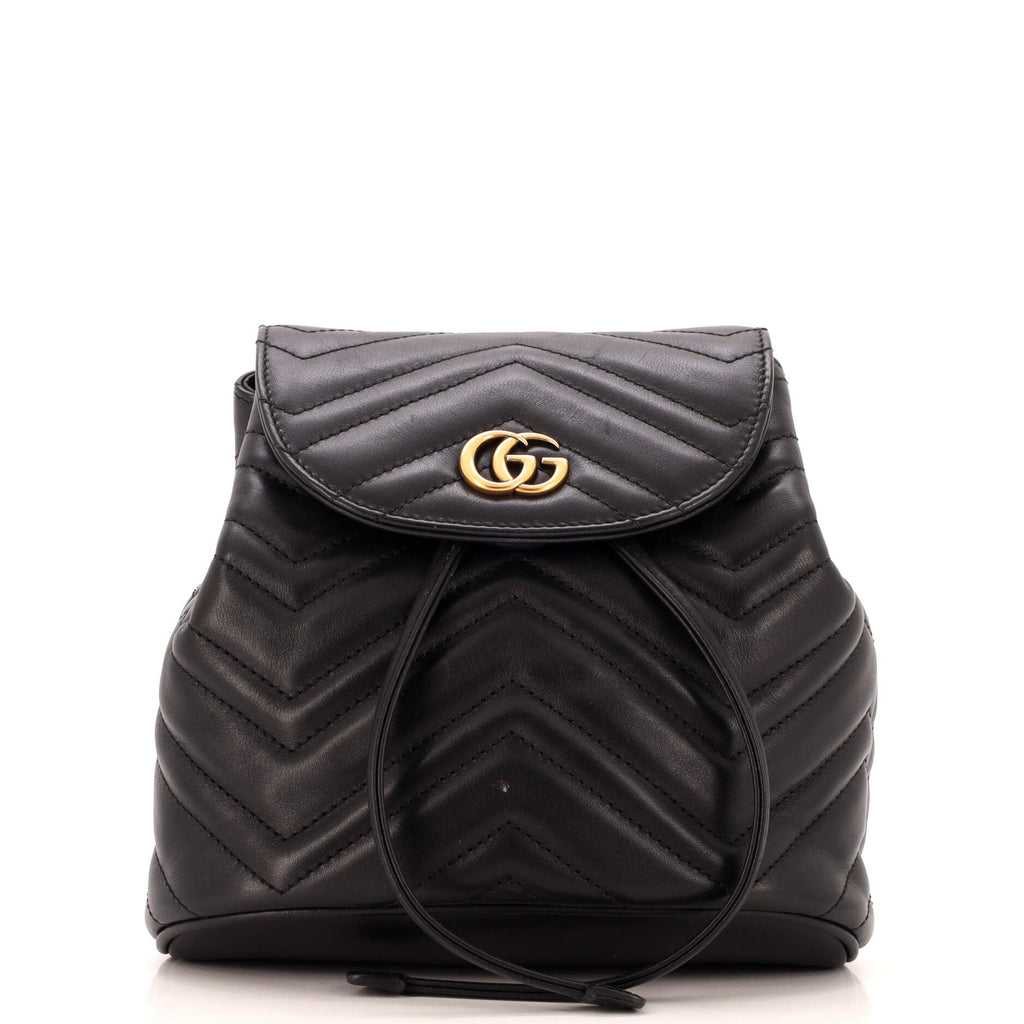GG Marmont Drawstring Backpack Matelasse Leather Mini
