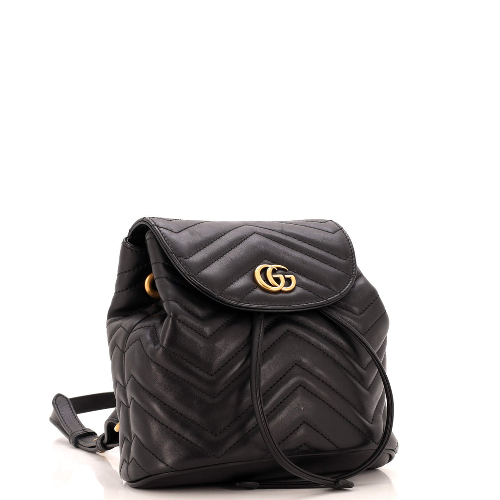 GG Marmont Drawstring Backpack Matelasse Leather Mini