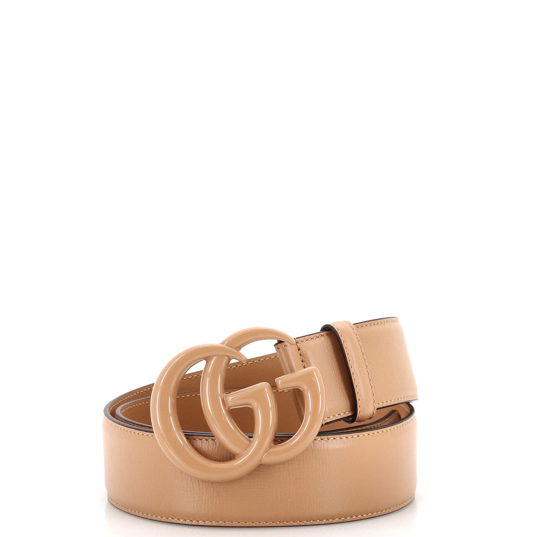 GG Marmont Monochrome Belt Leather with Enamel Wide
