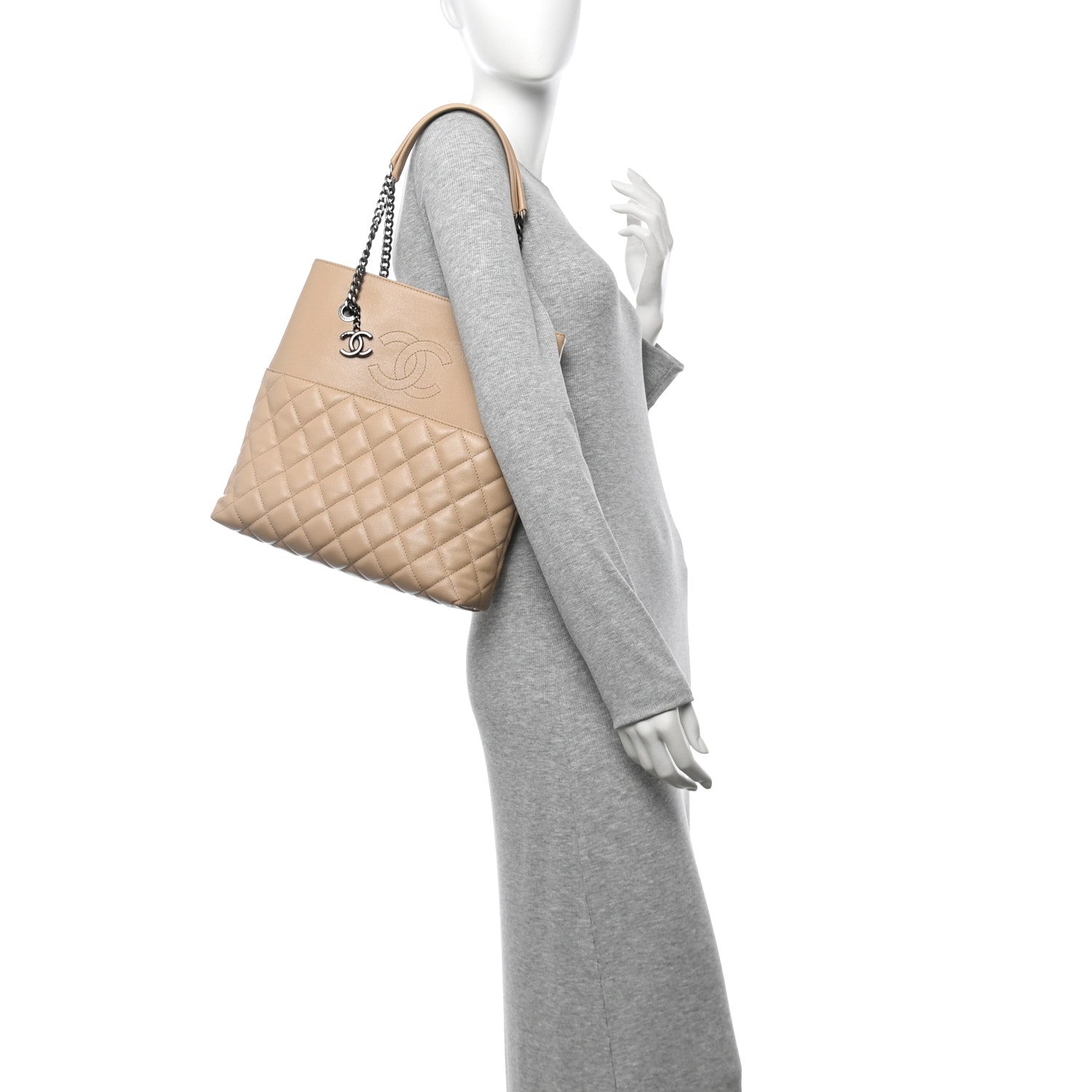 Caviar Quilted Small Urban Delight Light Beige