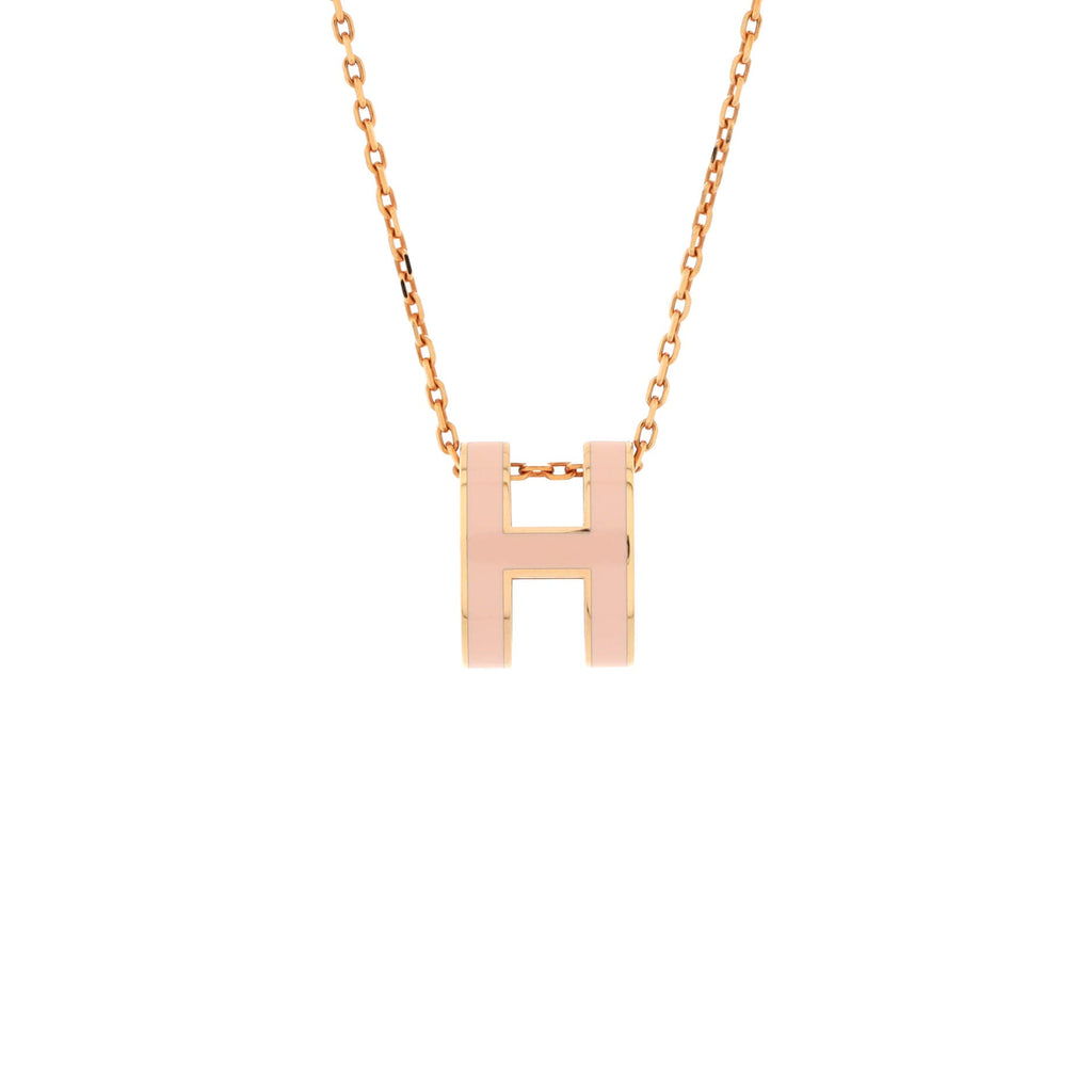 Pop H Pendant Chain Necklace Metal and Enamel