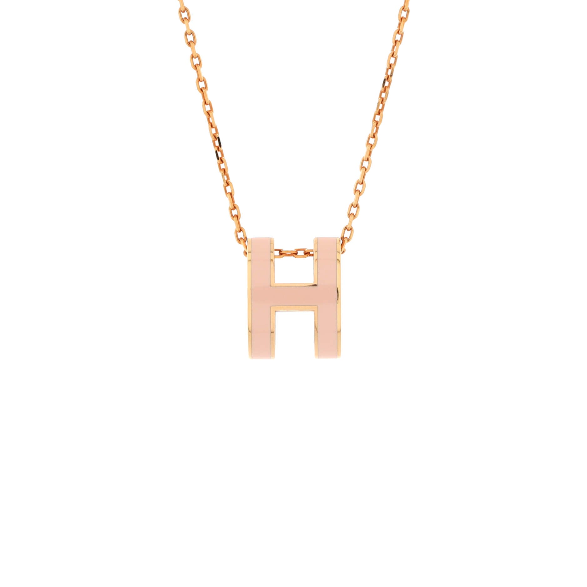 Pop H Pendant Chain Necklace Metal and Enamel