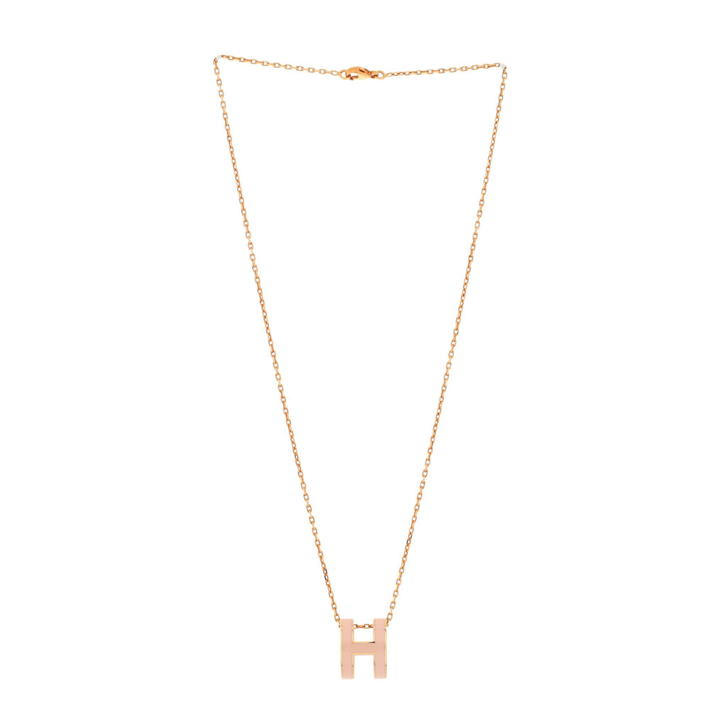 Pop H Pendant Chain Necklace Metal and Enamel